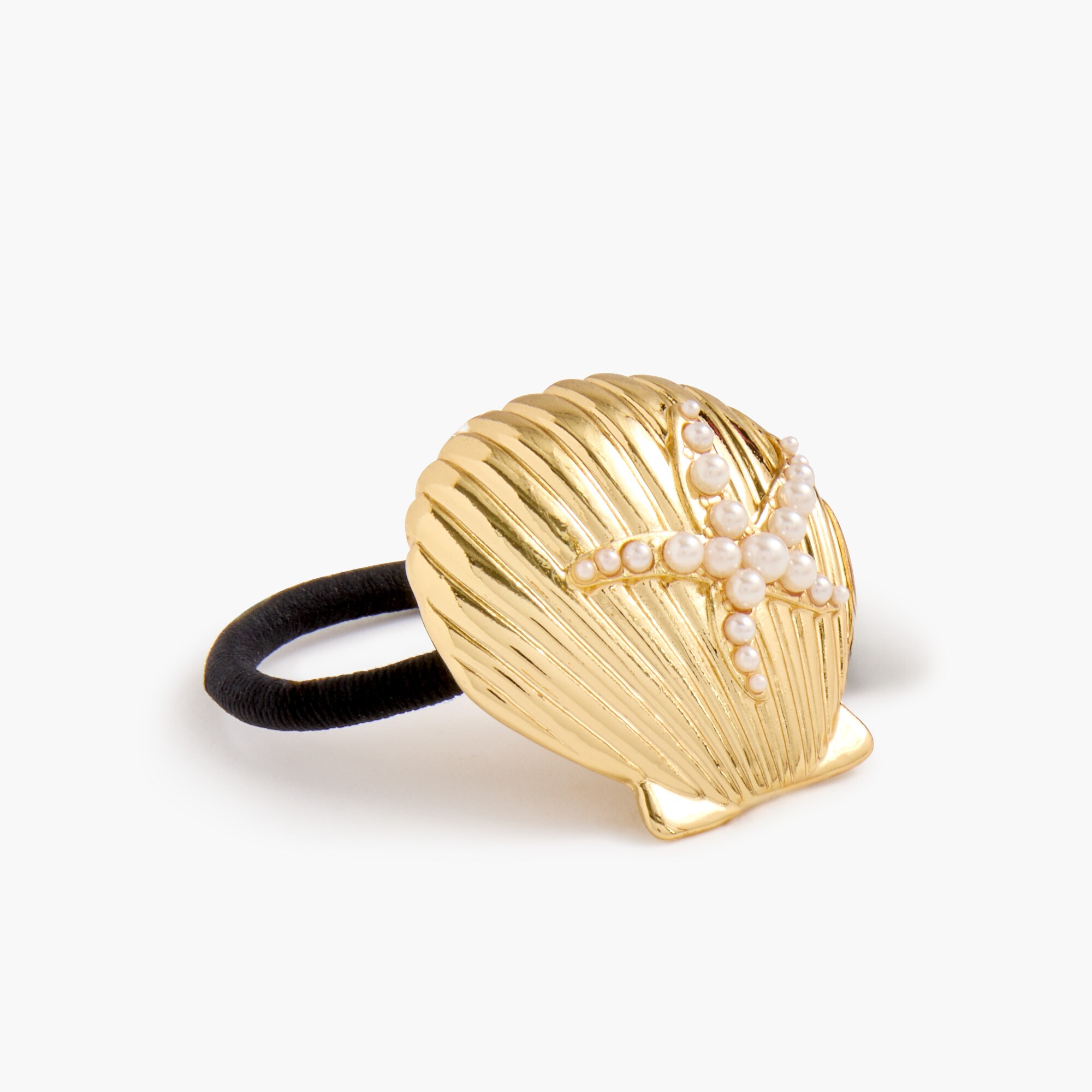 Gold Shell Hair Tie Oyster Shell Hair Tie – Natolia NYC main image 3