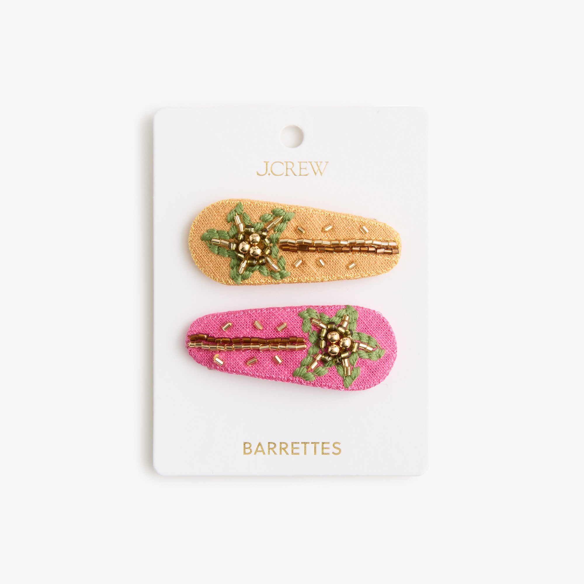 Beaded palm tree barrettes two-pack