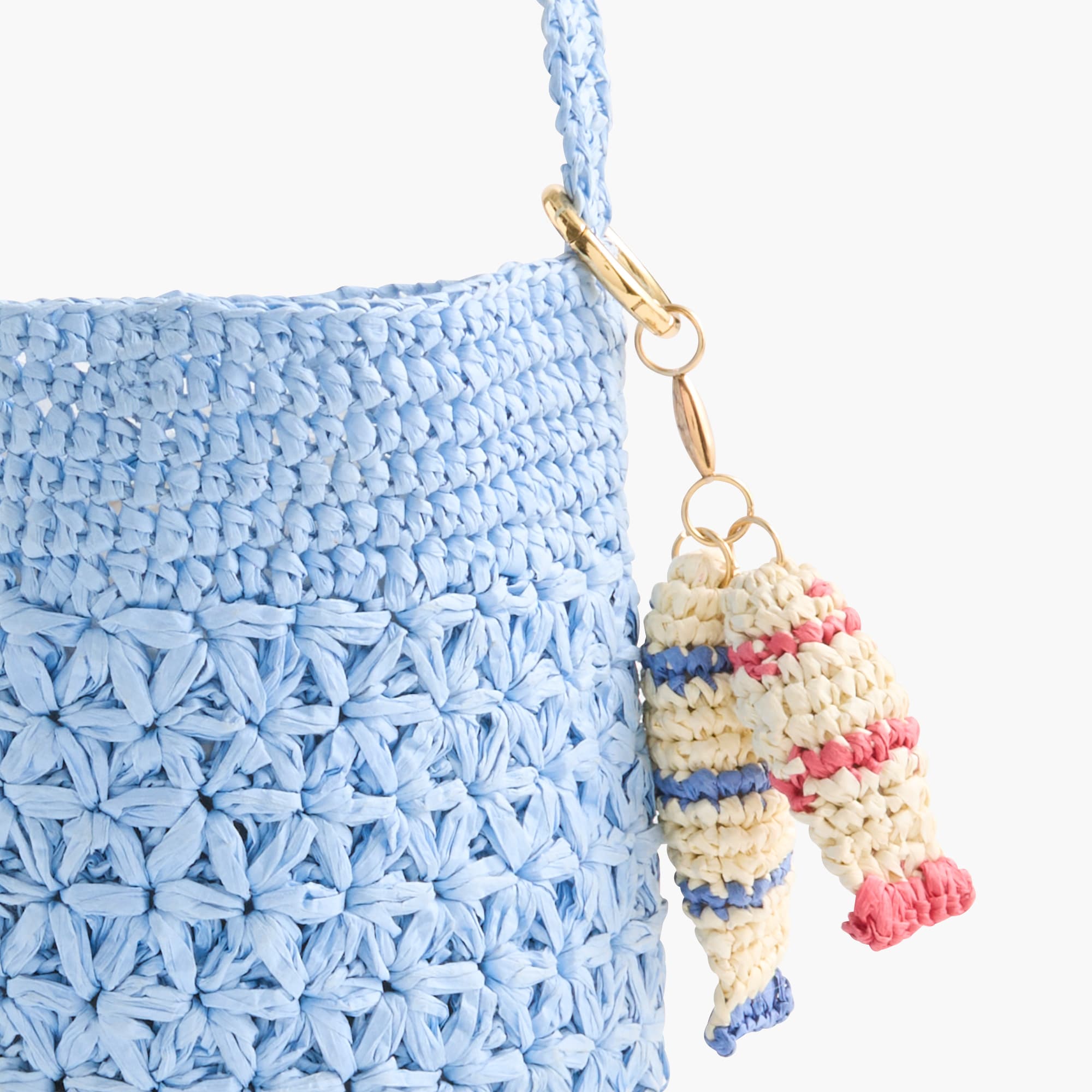 Crochet fish bag charm