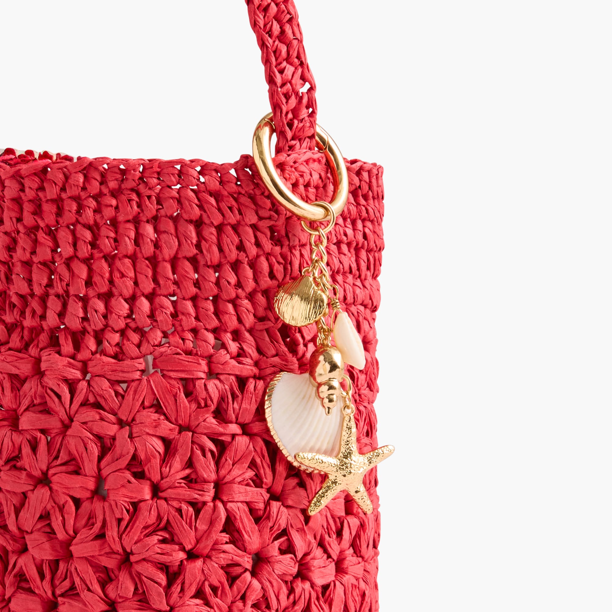 Gold-tone shell bag charm