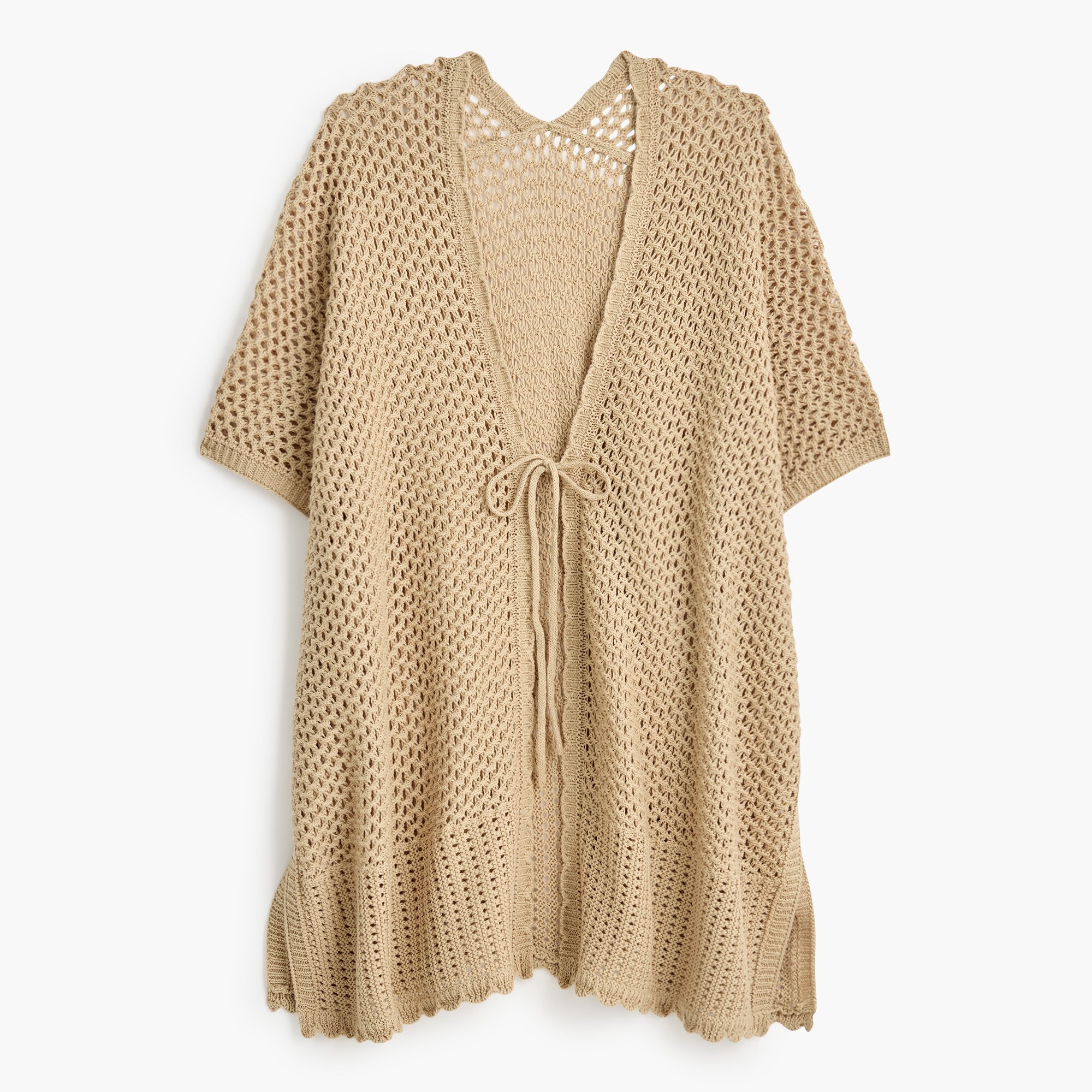 Crochet tie-front beach cover-up