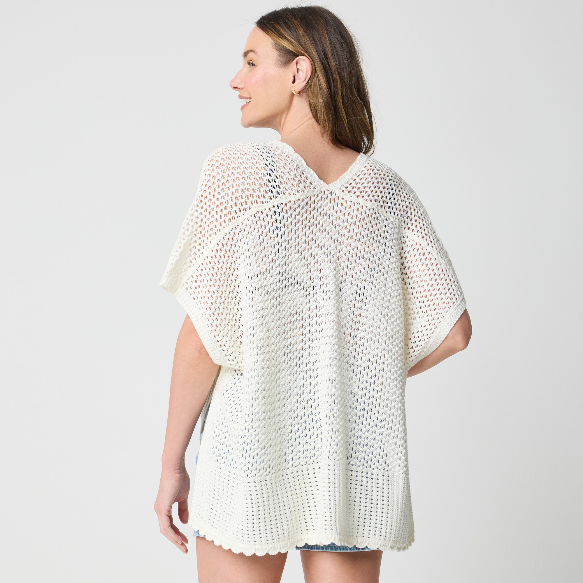 Crochet tie-front beach cover-up