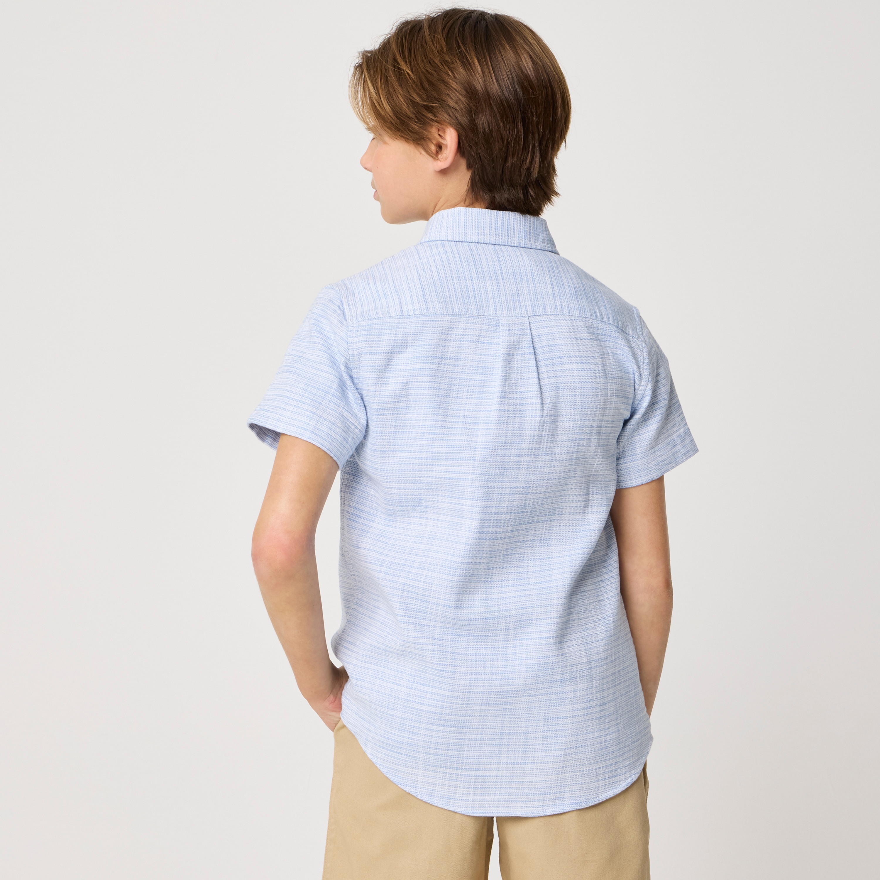 Boys' short-sleeve dobby shirt