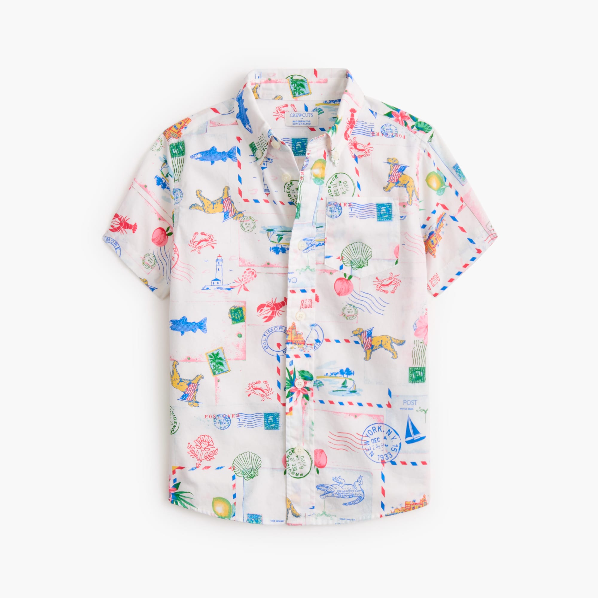 Boys' postcard short-sleeve shirt