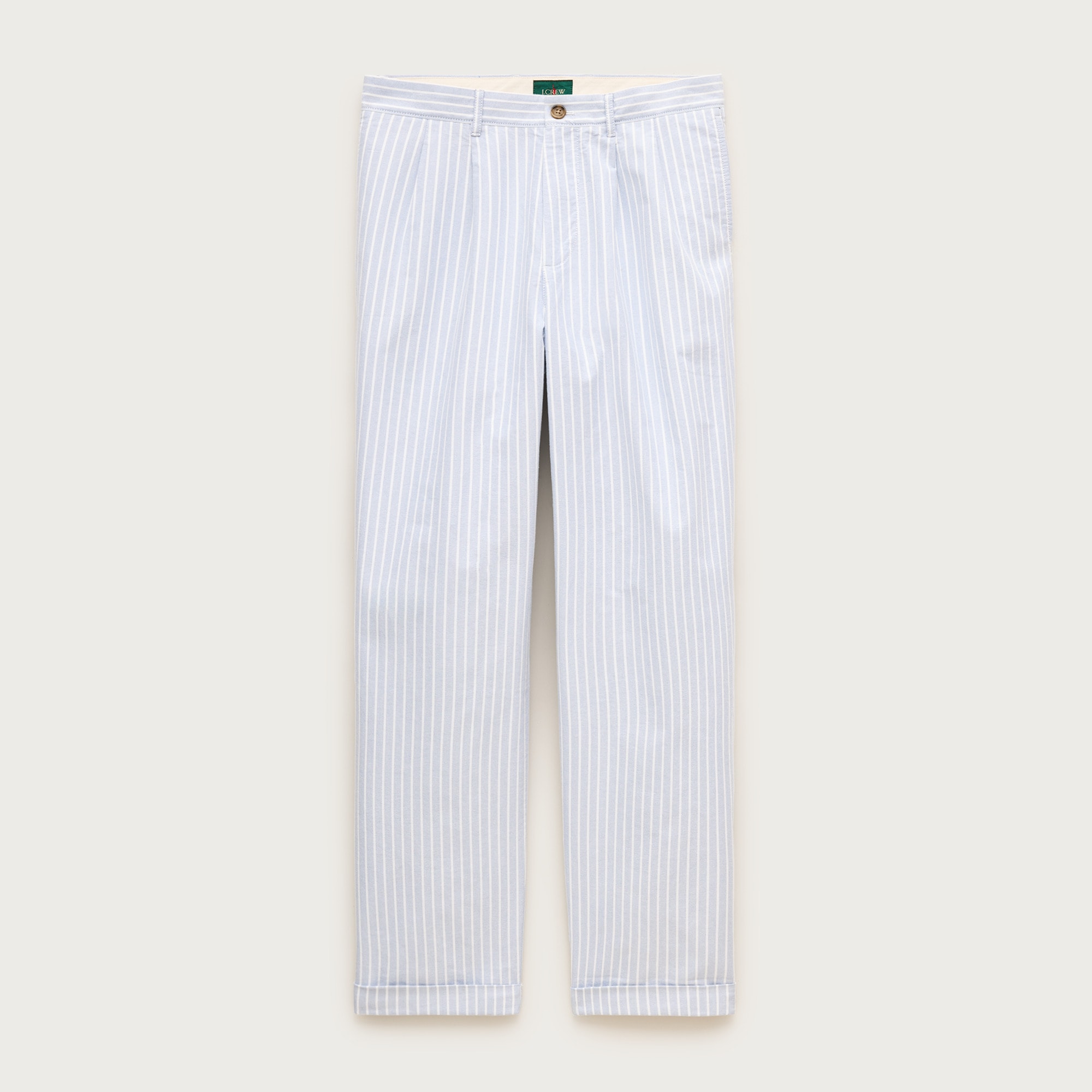 Relaxed-fit double-pleated oxford chino pant in stripe from J.Crew - $168
