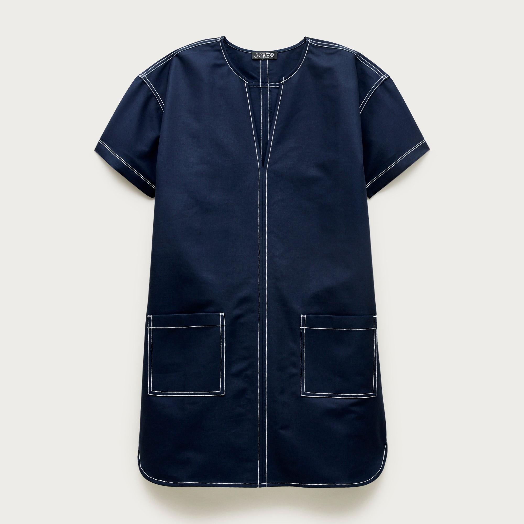Patch-pocket pullover dress in structured cotton poplin from J.Crew - $148