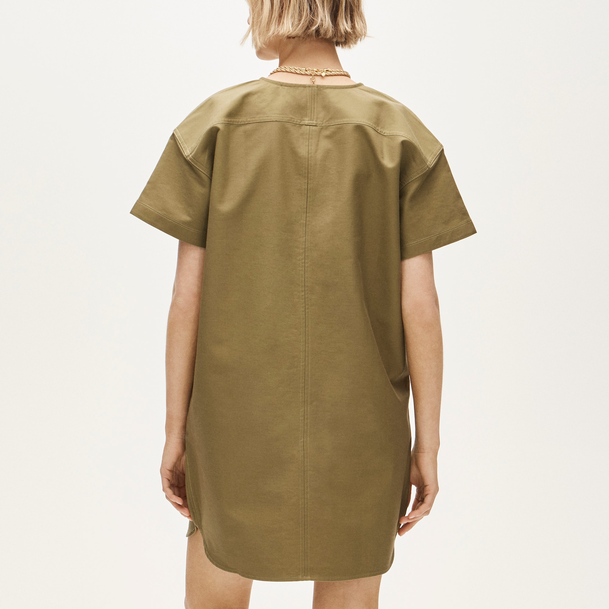 khaki short sleeve shirt dress ASOS DESIGN denim short sleeve mini shirt dress in khaki