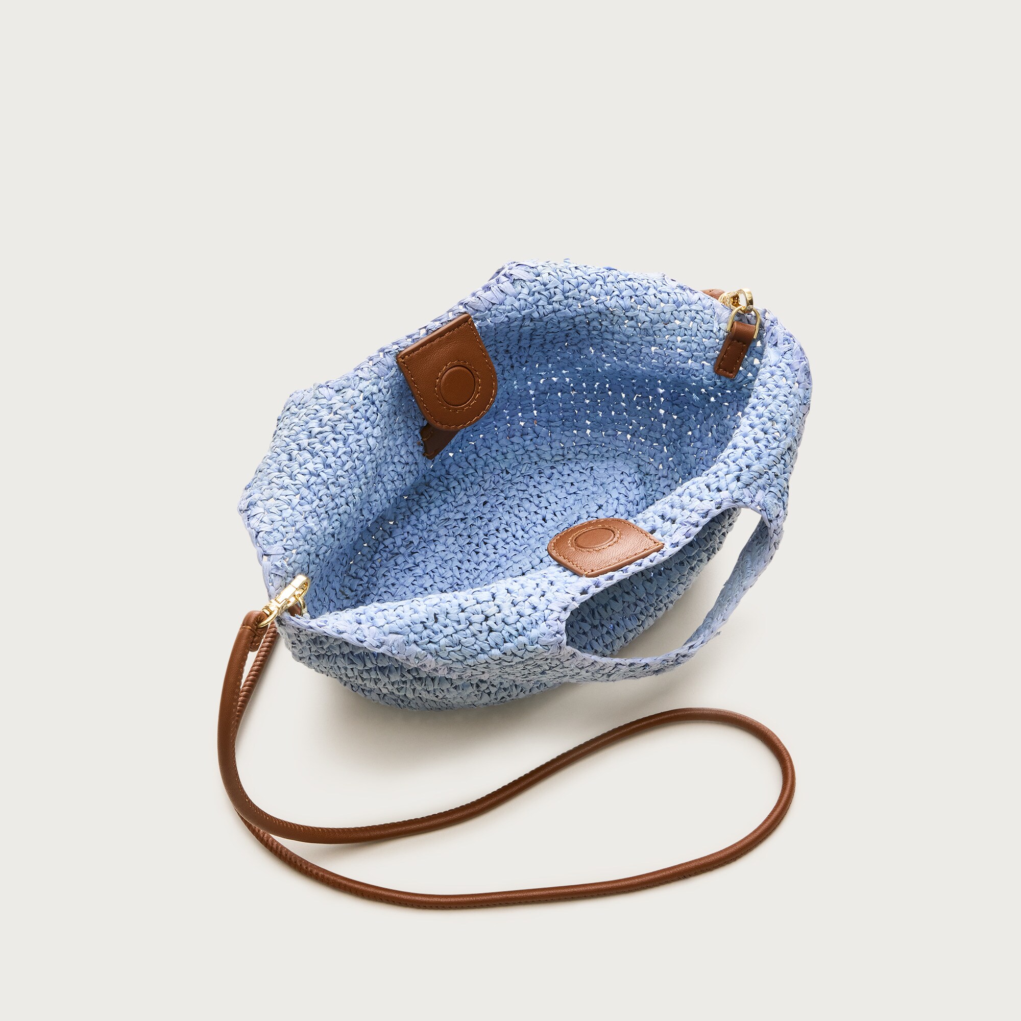 Small handknotted straw tote