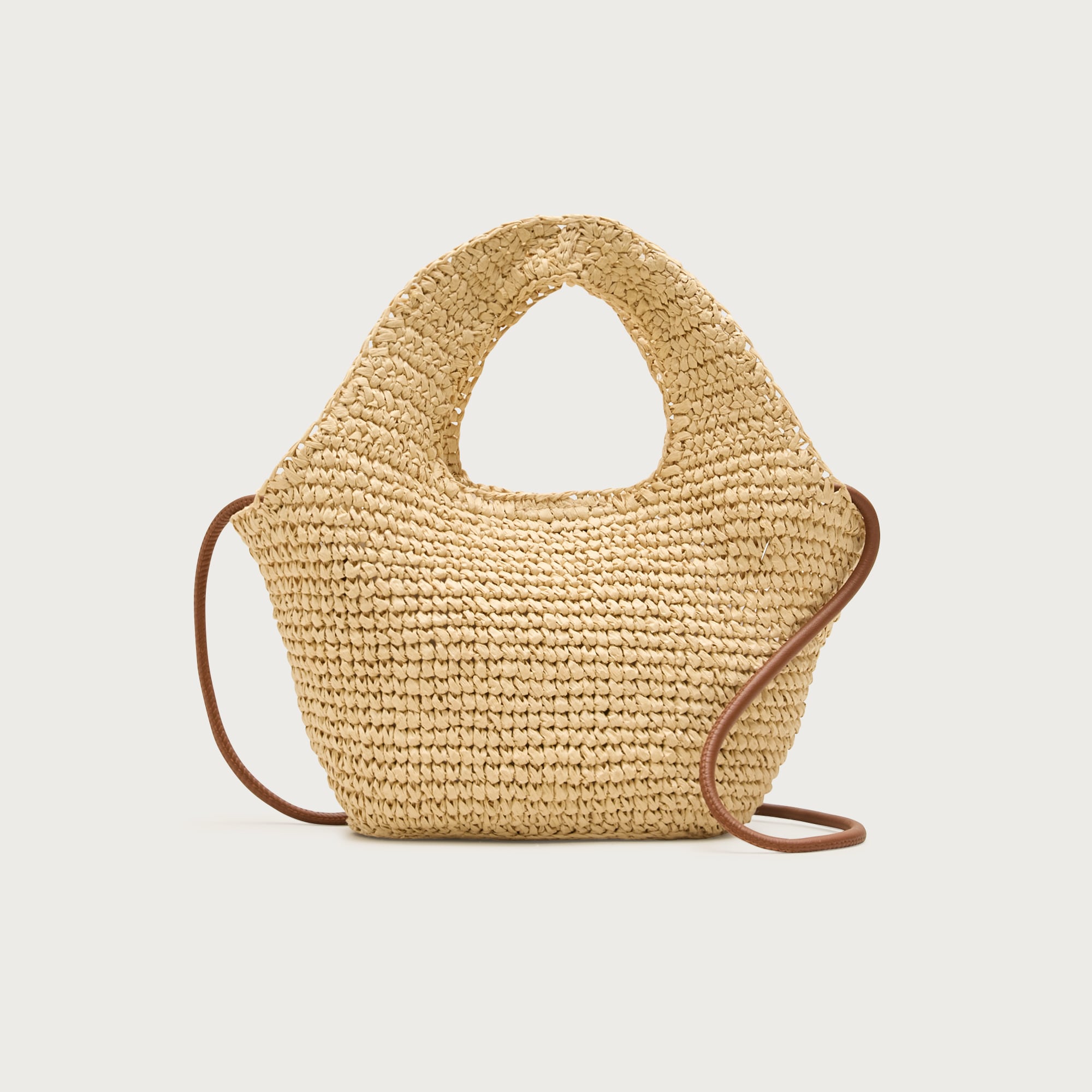 Small handknotted straw tote