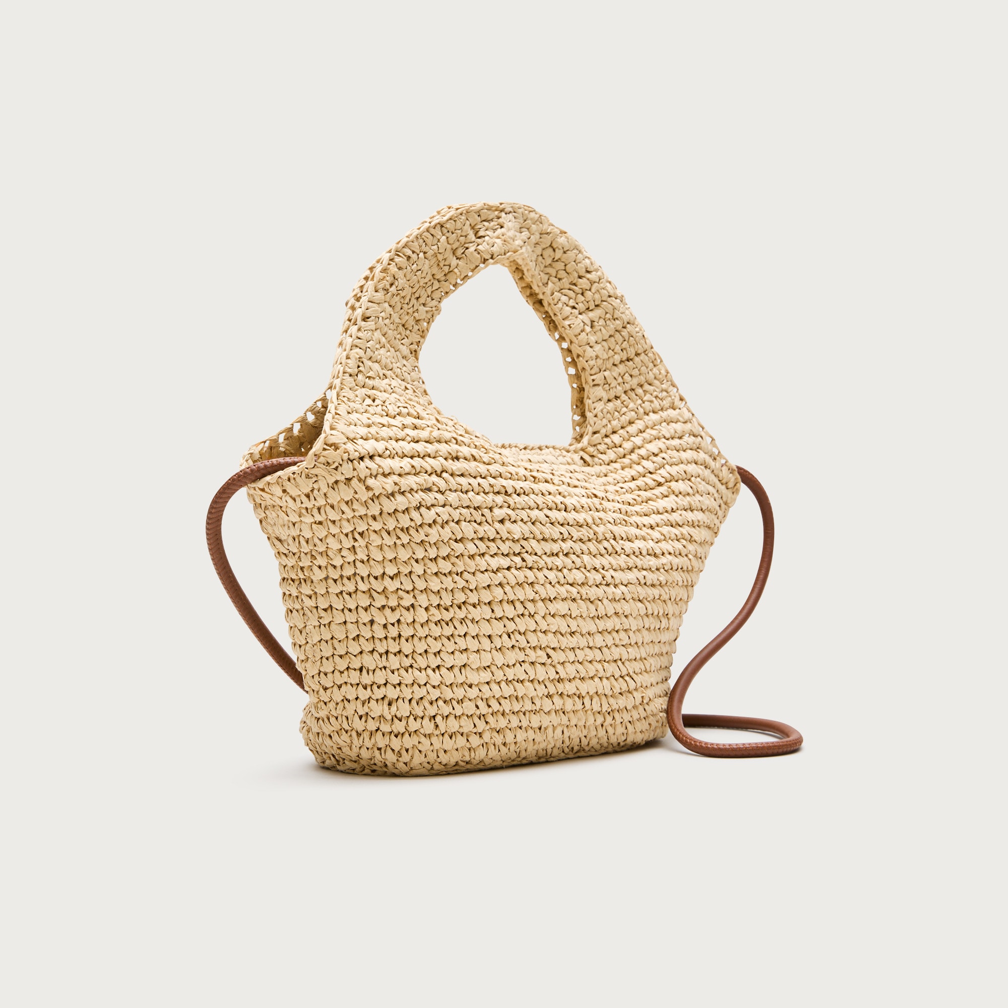 Small handknotted straw tote