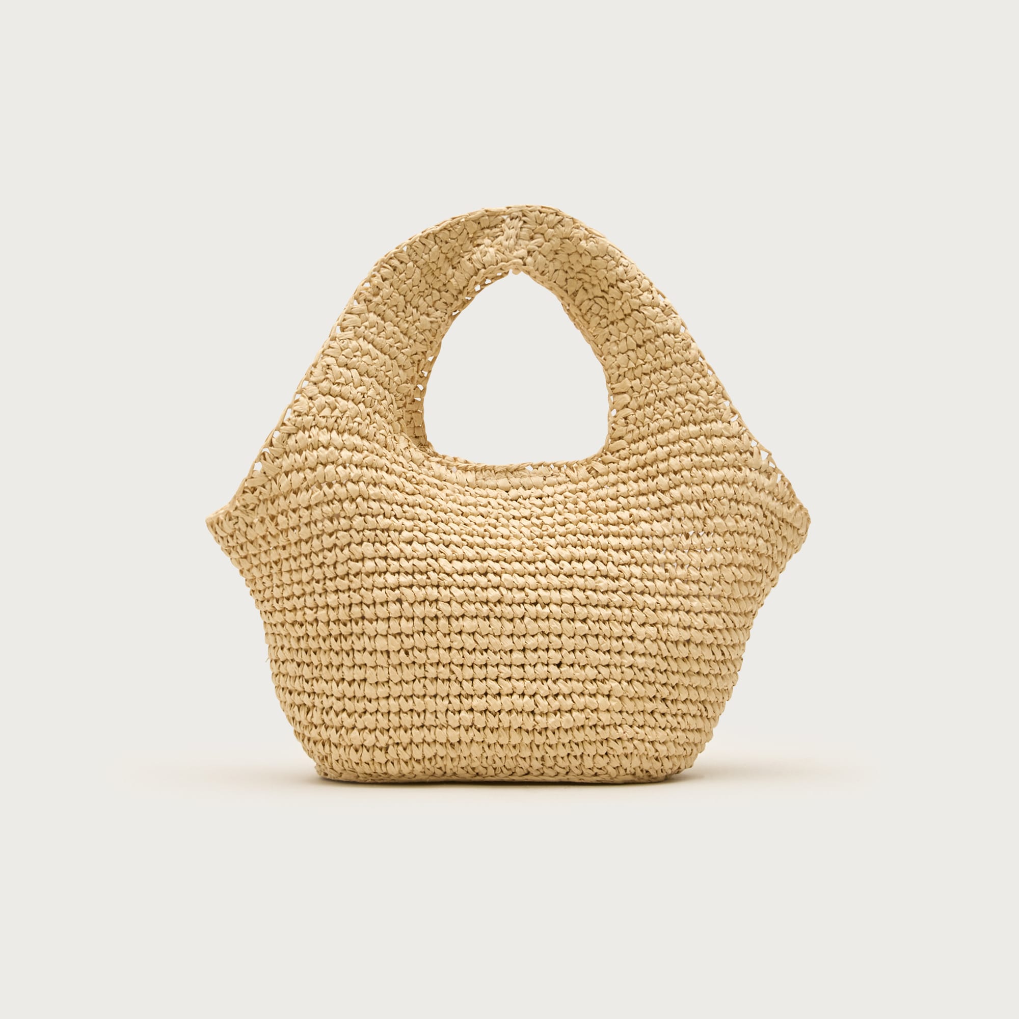 Small handknotted straw tote