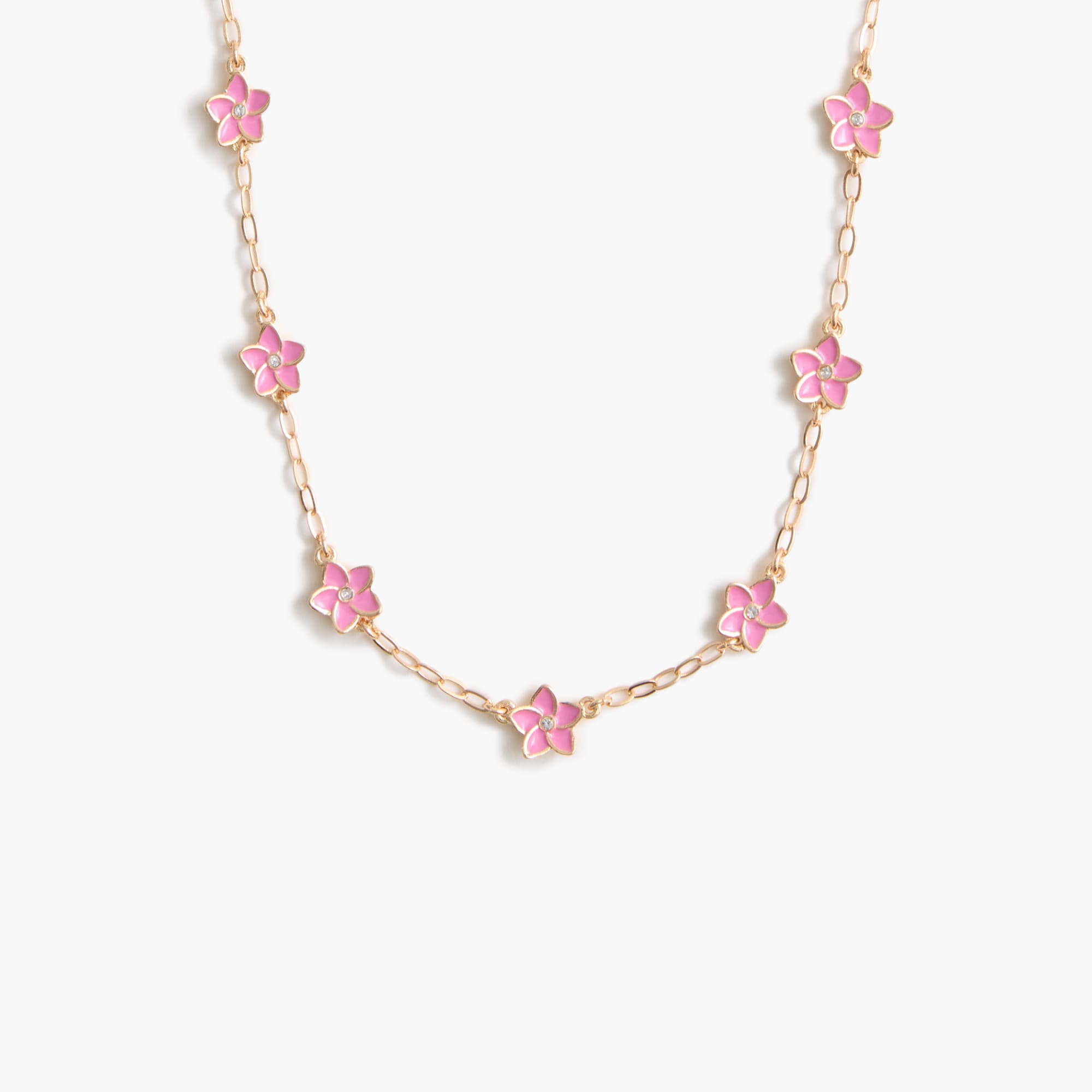 Girls' tropical flowers chain necklace