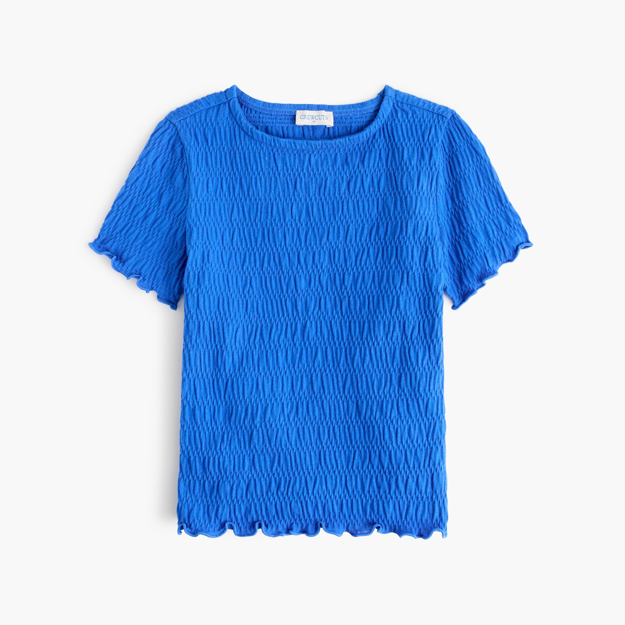 Girls' short-sleeve smocked tee