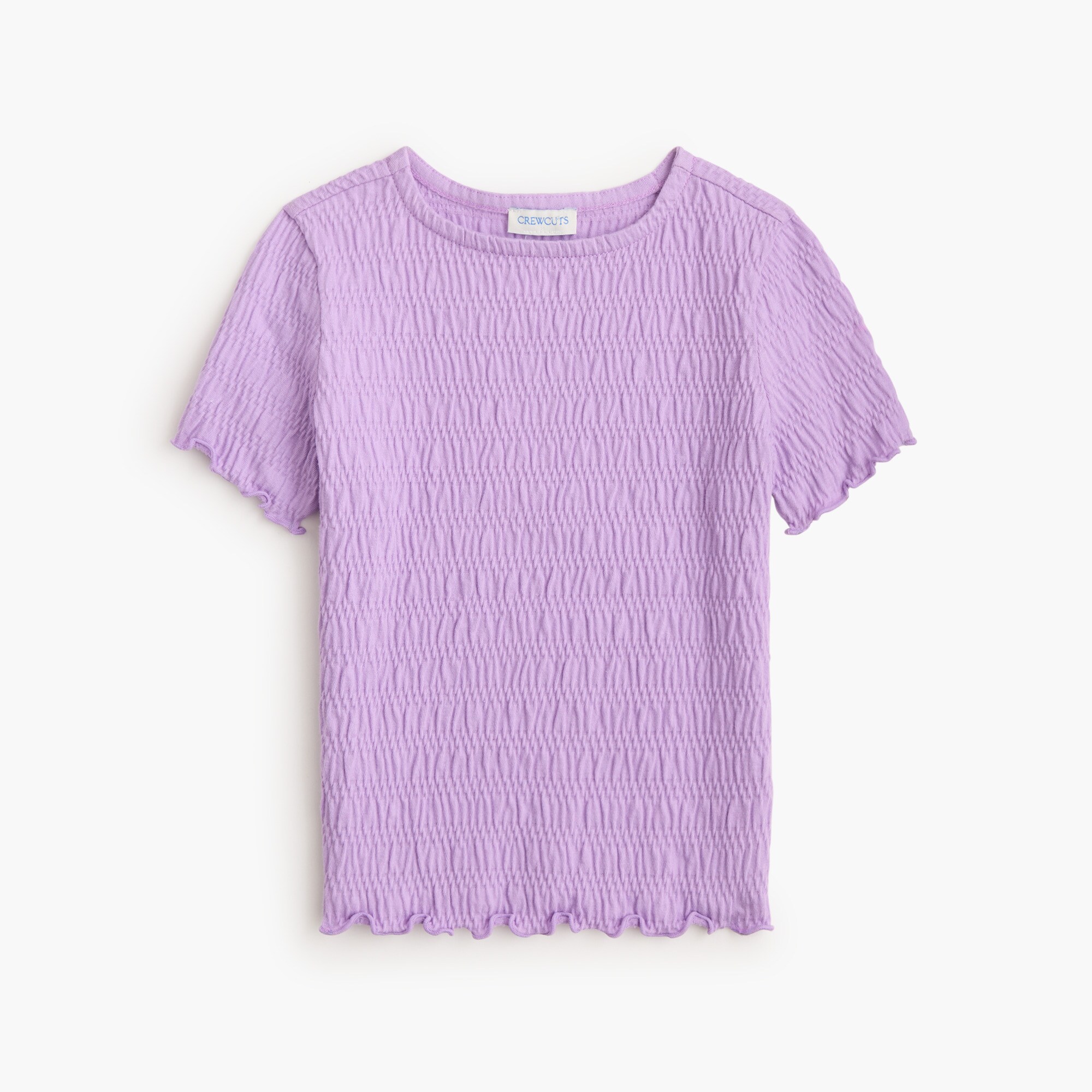 Girls' short-sleeve smocked tee
