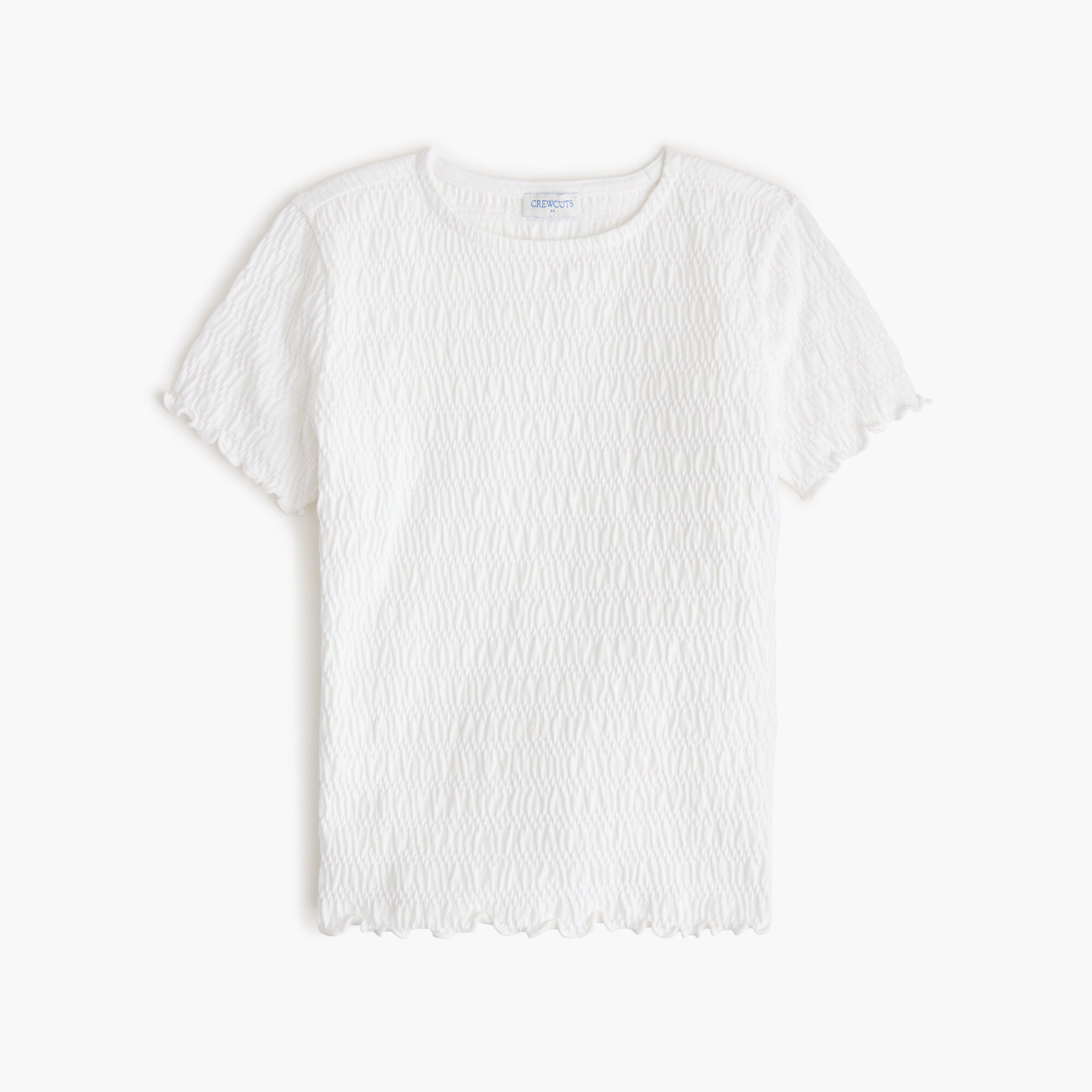 Girls' short-sleeve smocked tee