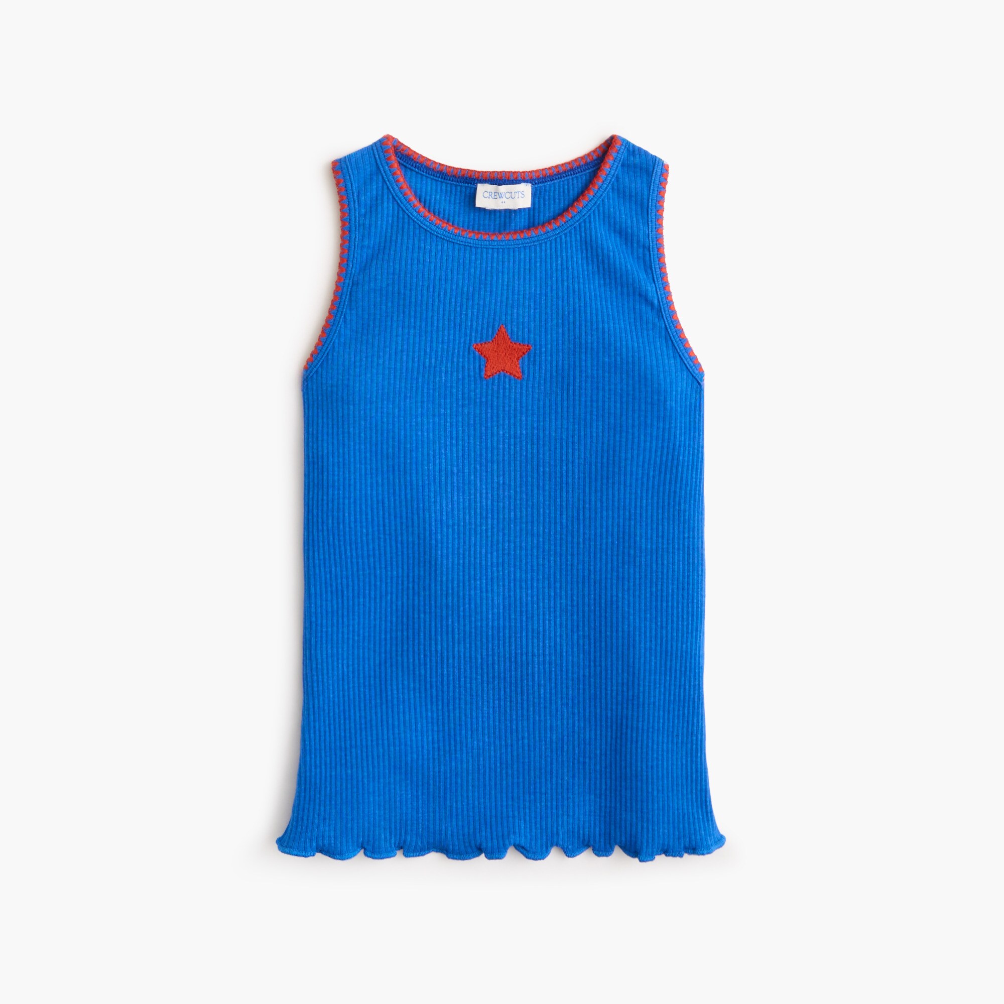 girls' embroidered ribbed tank top for girls