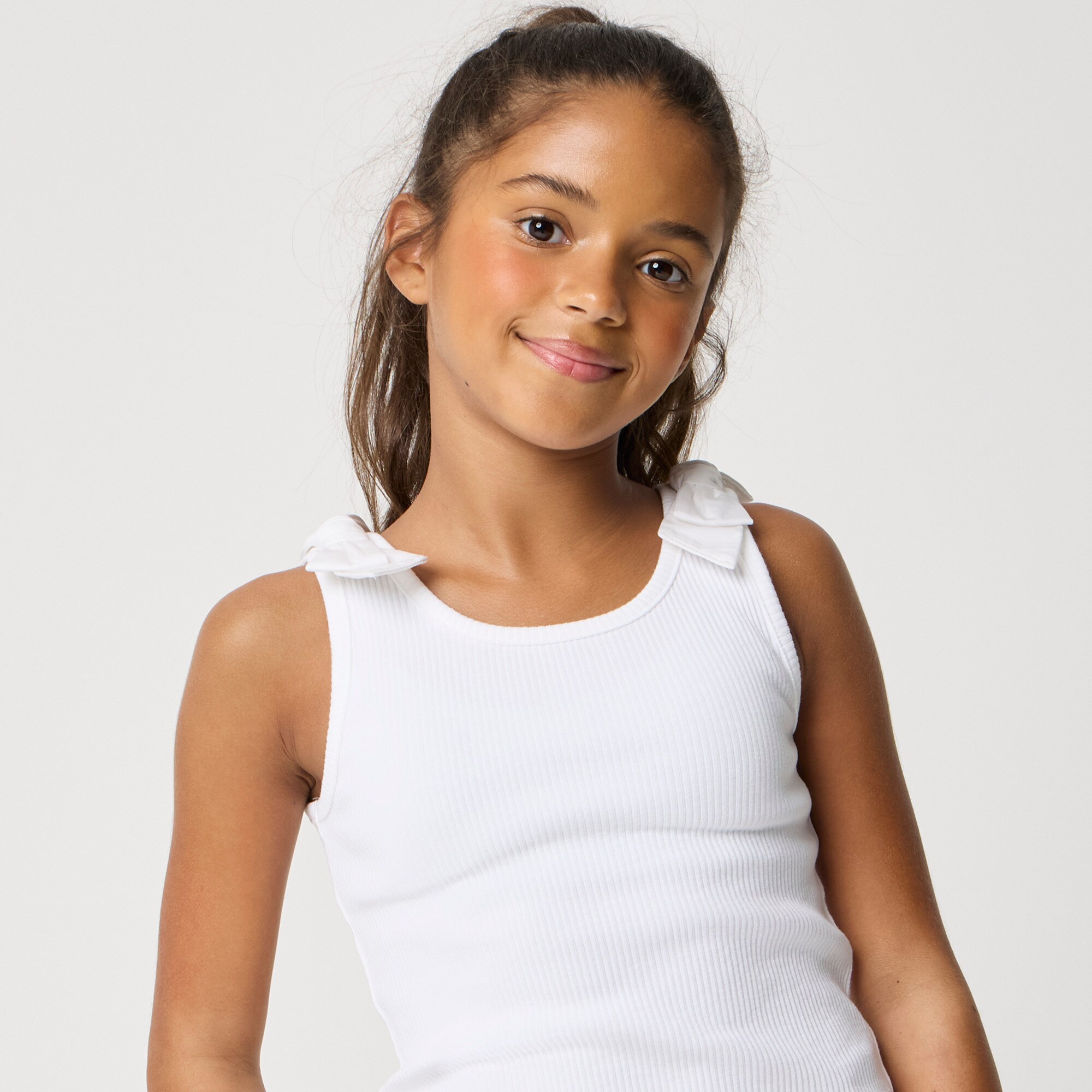 Girls' bow-shoulder tank top