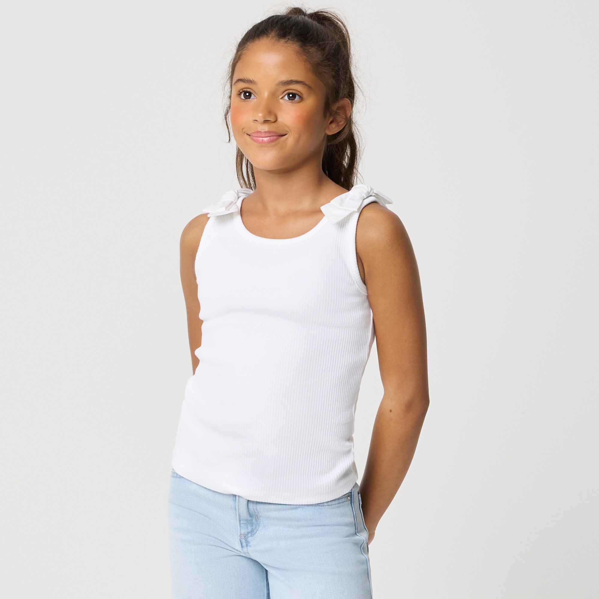 Girls' bow-shoulder tank top