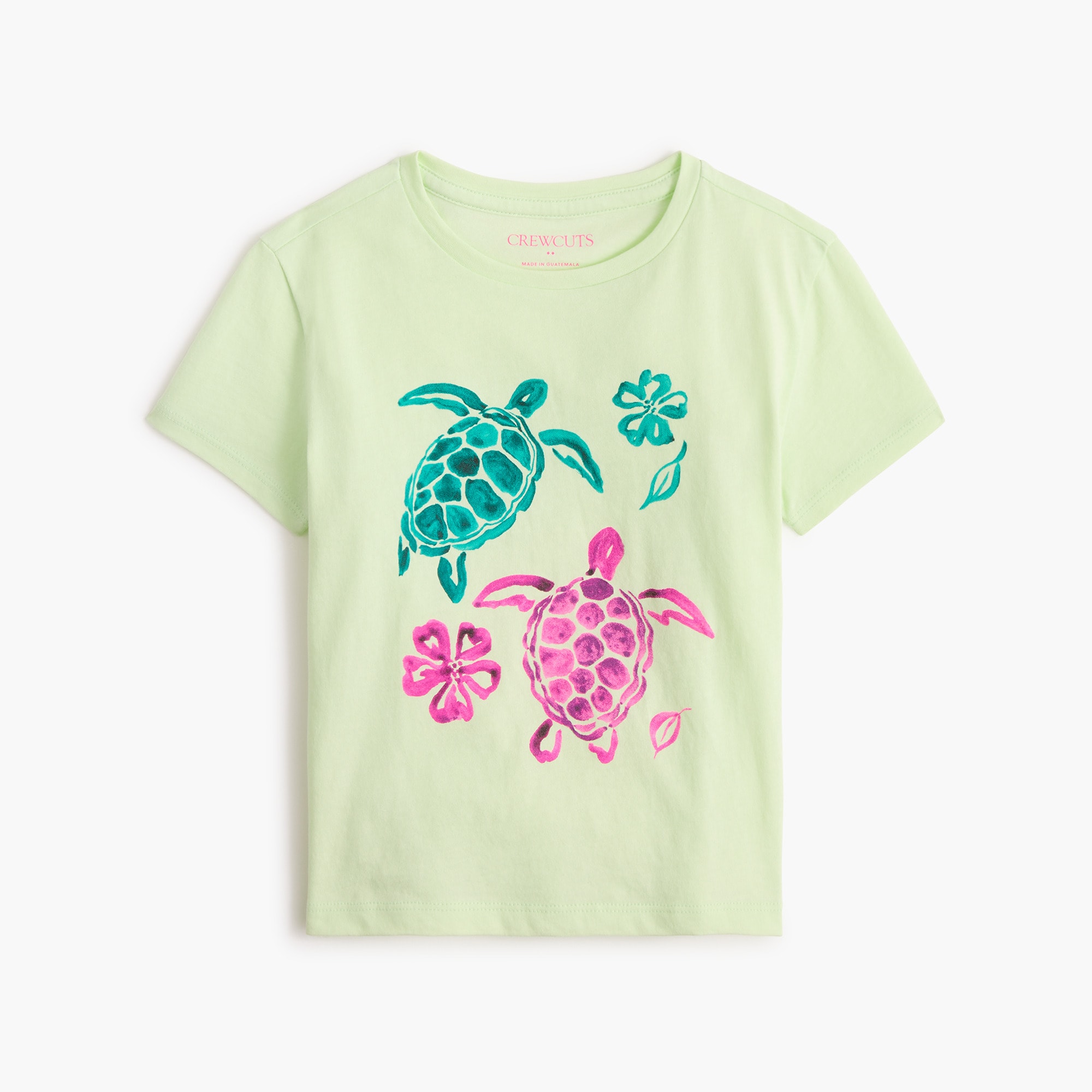 girls' neon turtles graphic tee for girls