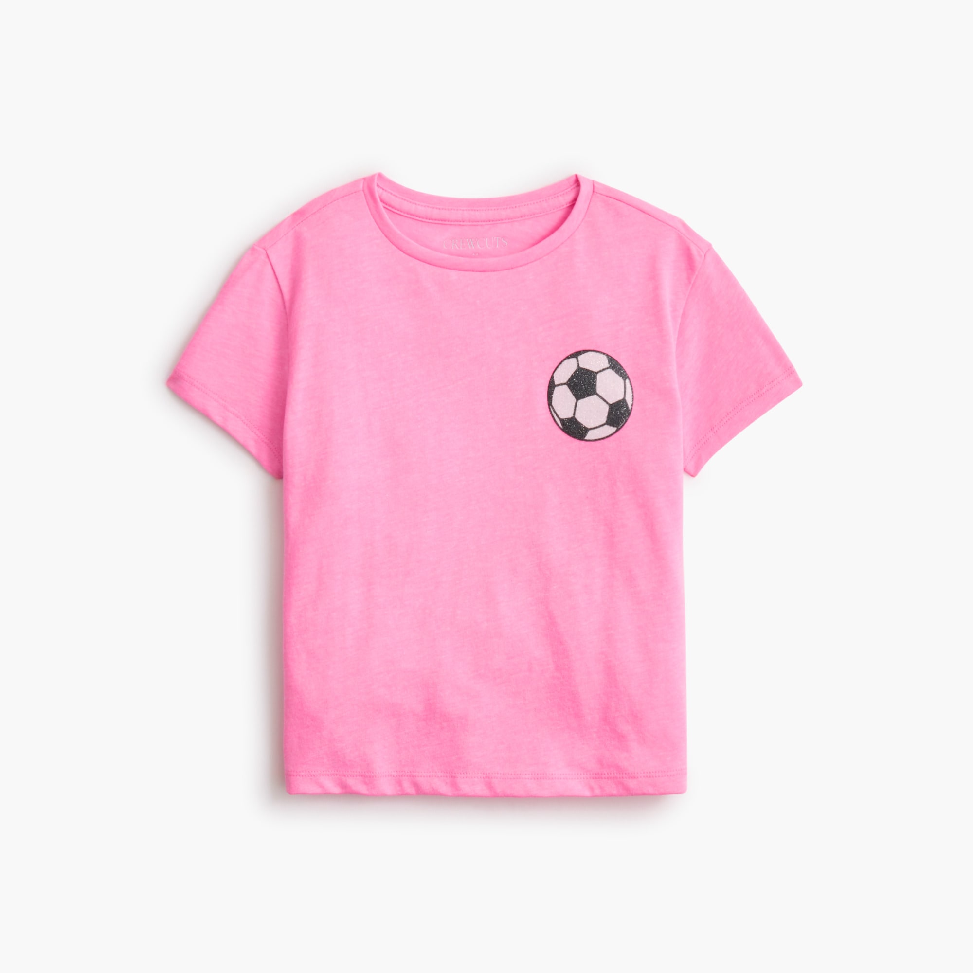 Girls' glitter soccer ball graphic tee
