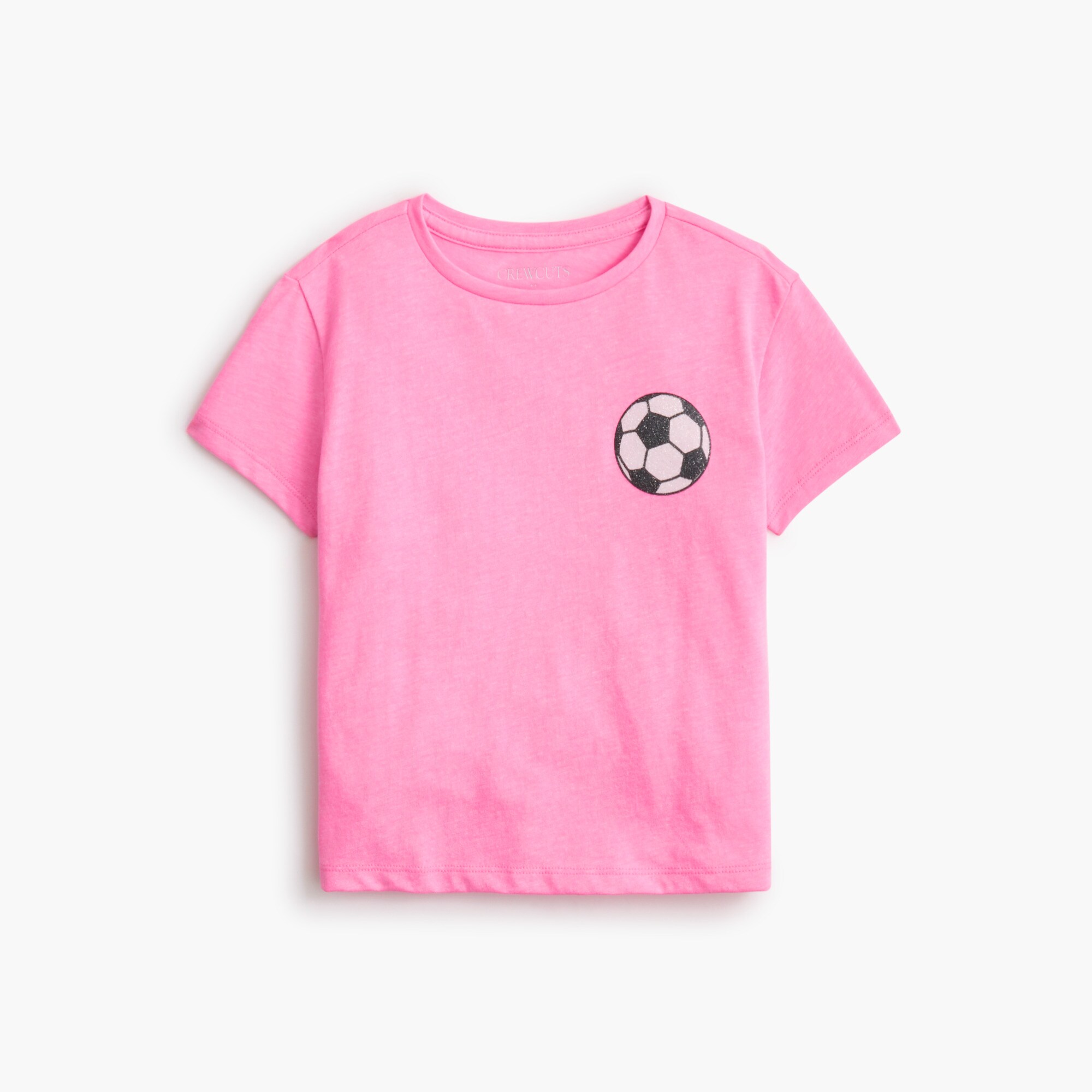 girls' glitter soccer ball graphic tee for girls