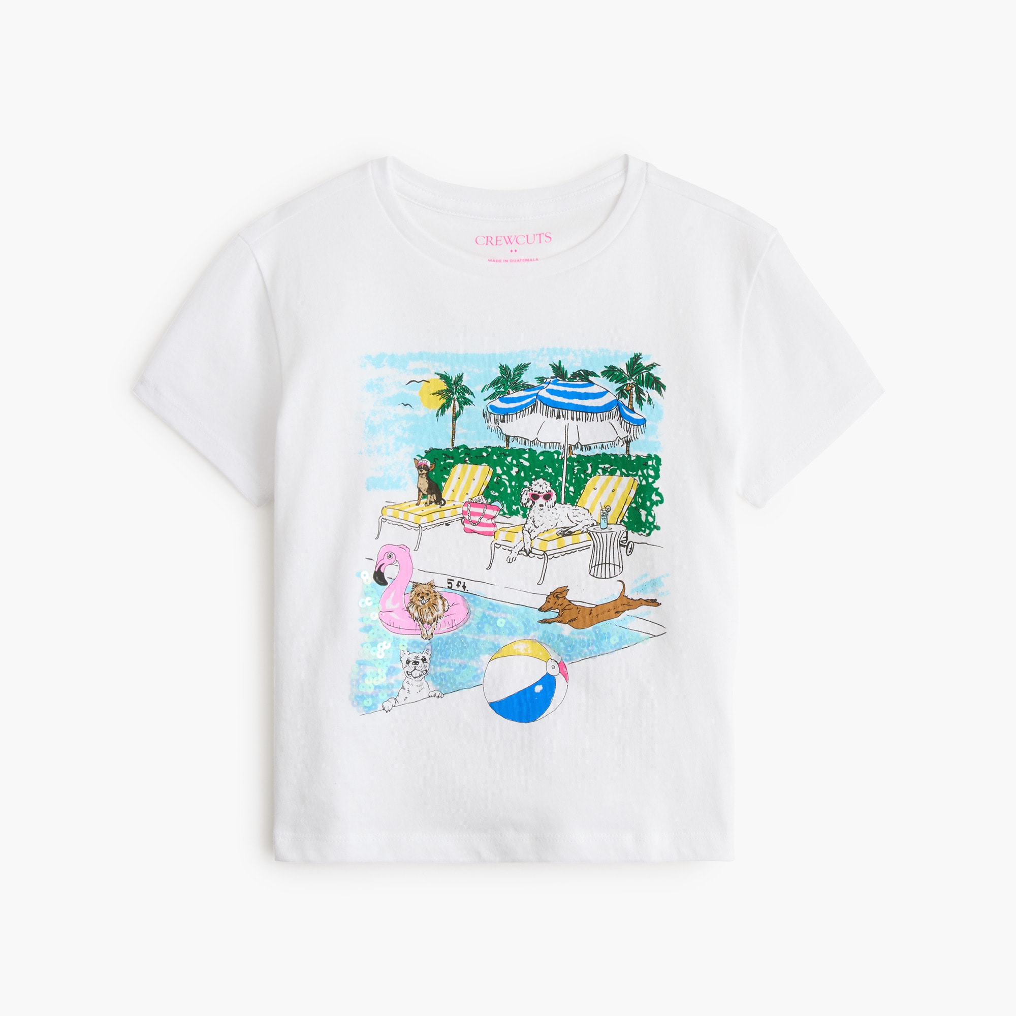 girls' sequin pool party graphic tee for girls