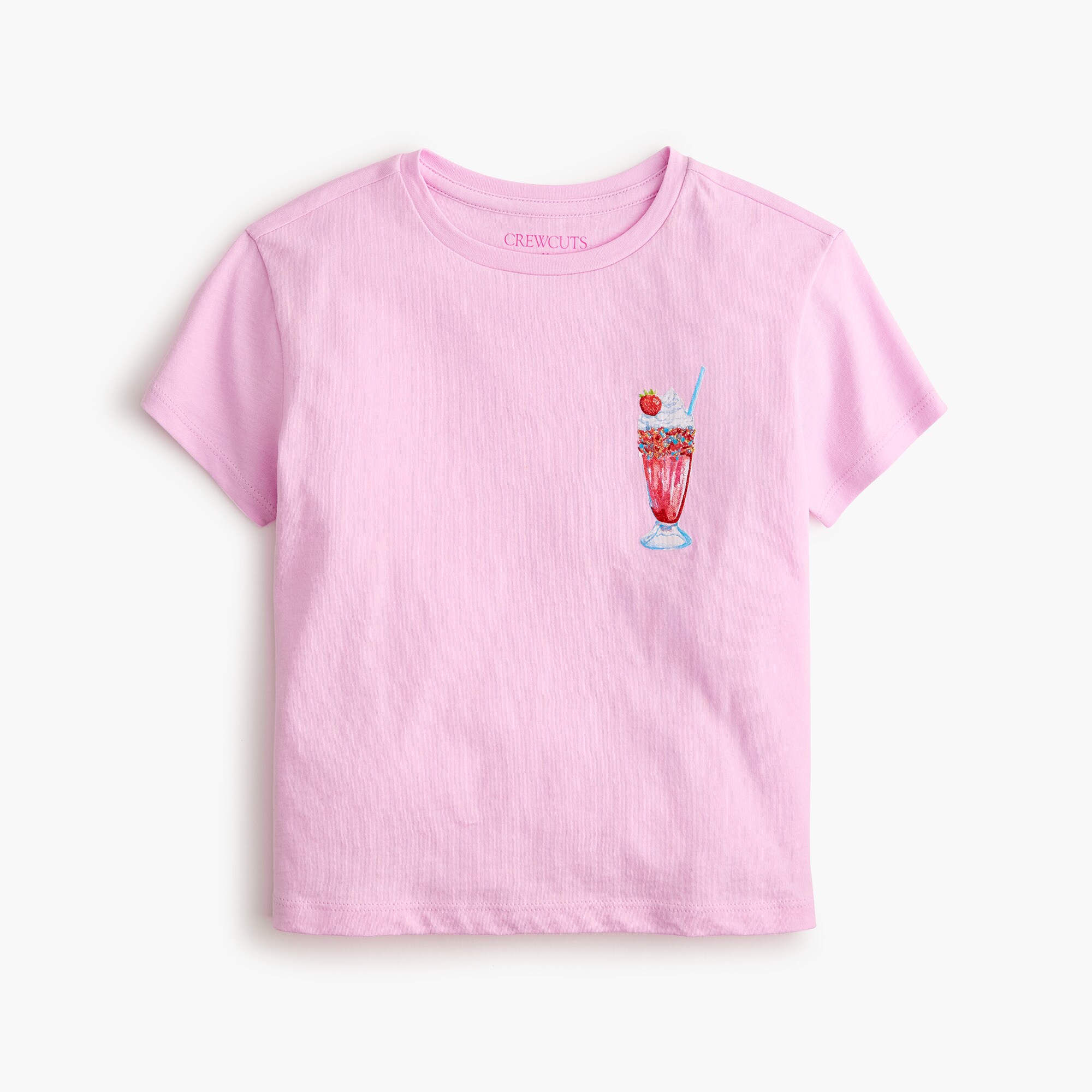 Girls' glitter milkshake graphic tee