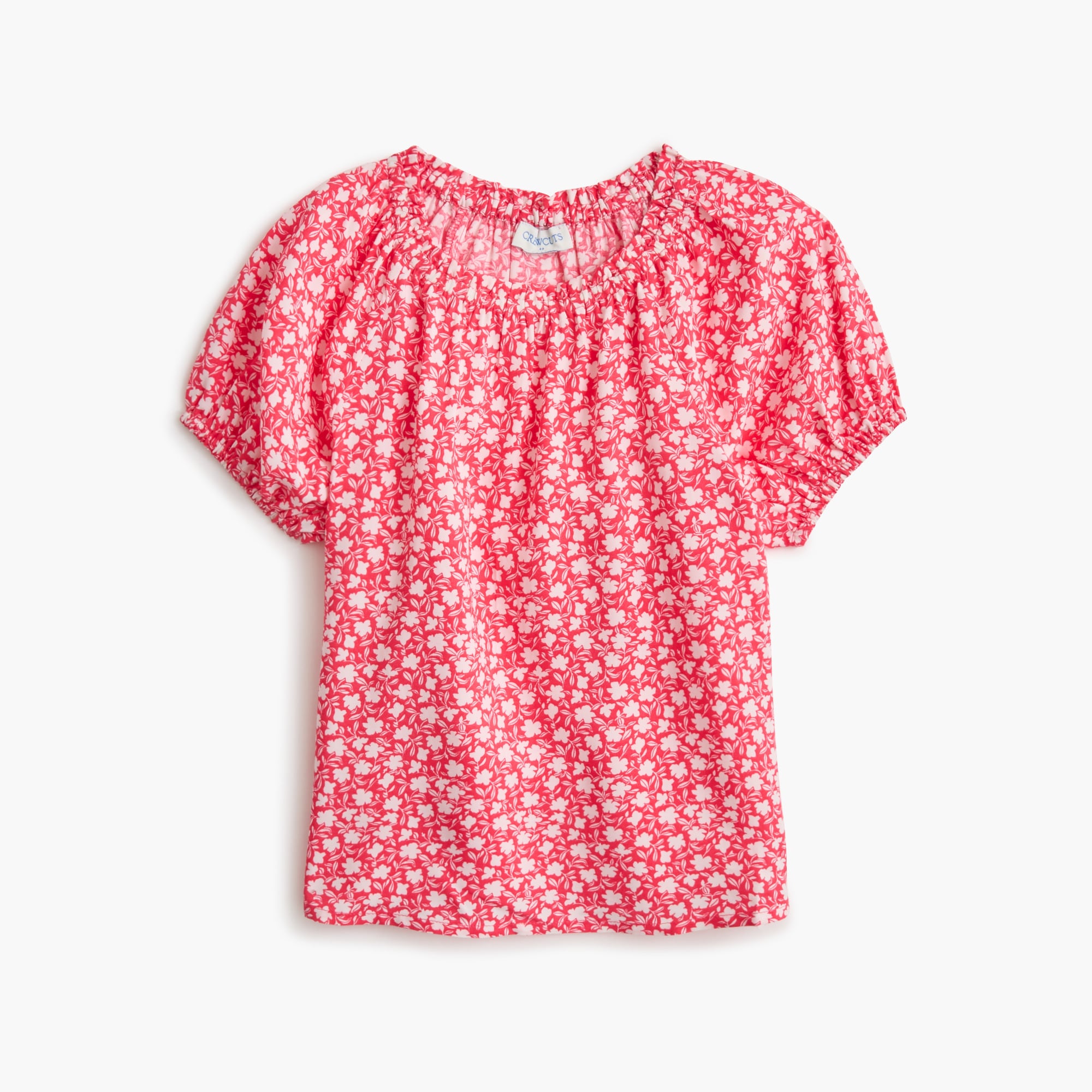 Girls' puff-sleeve top