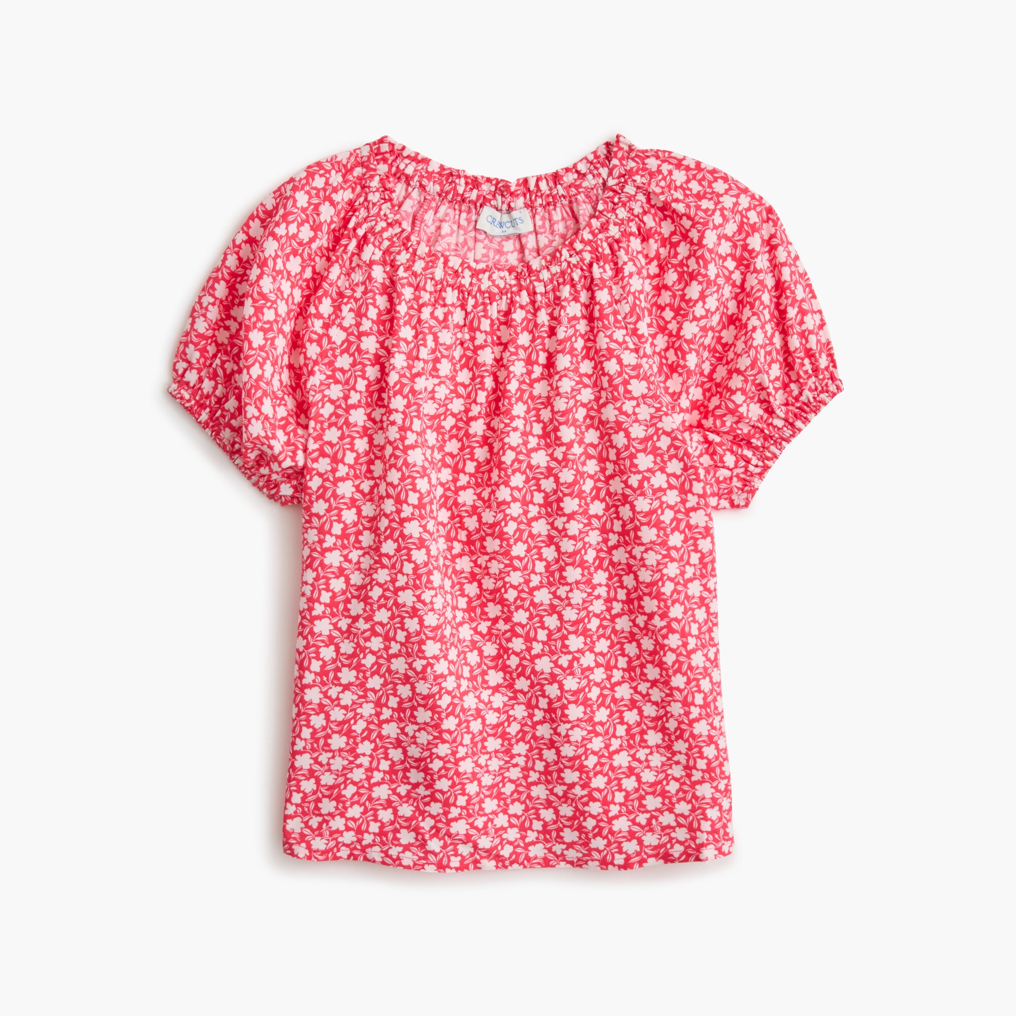 Girls' puff-sleeve top