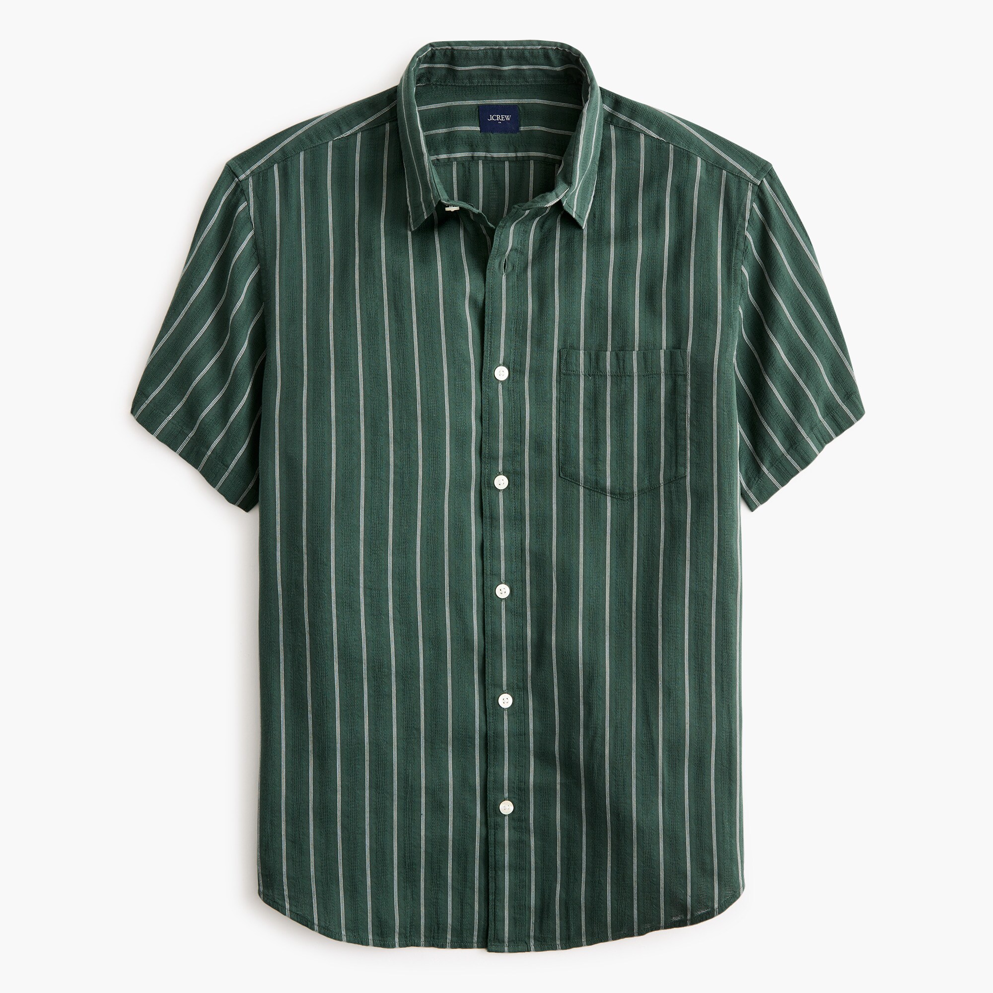 Short-sleeve striped dobby shirt
