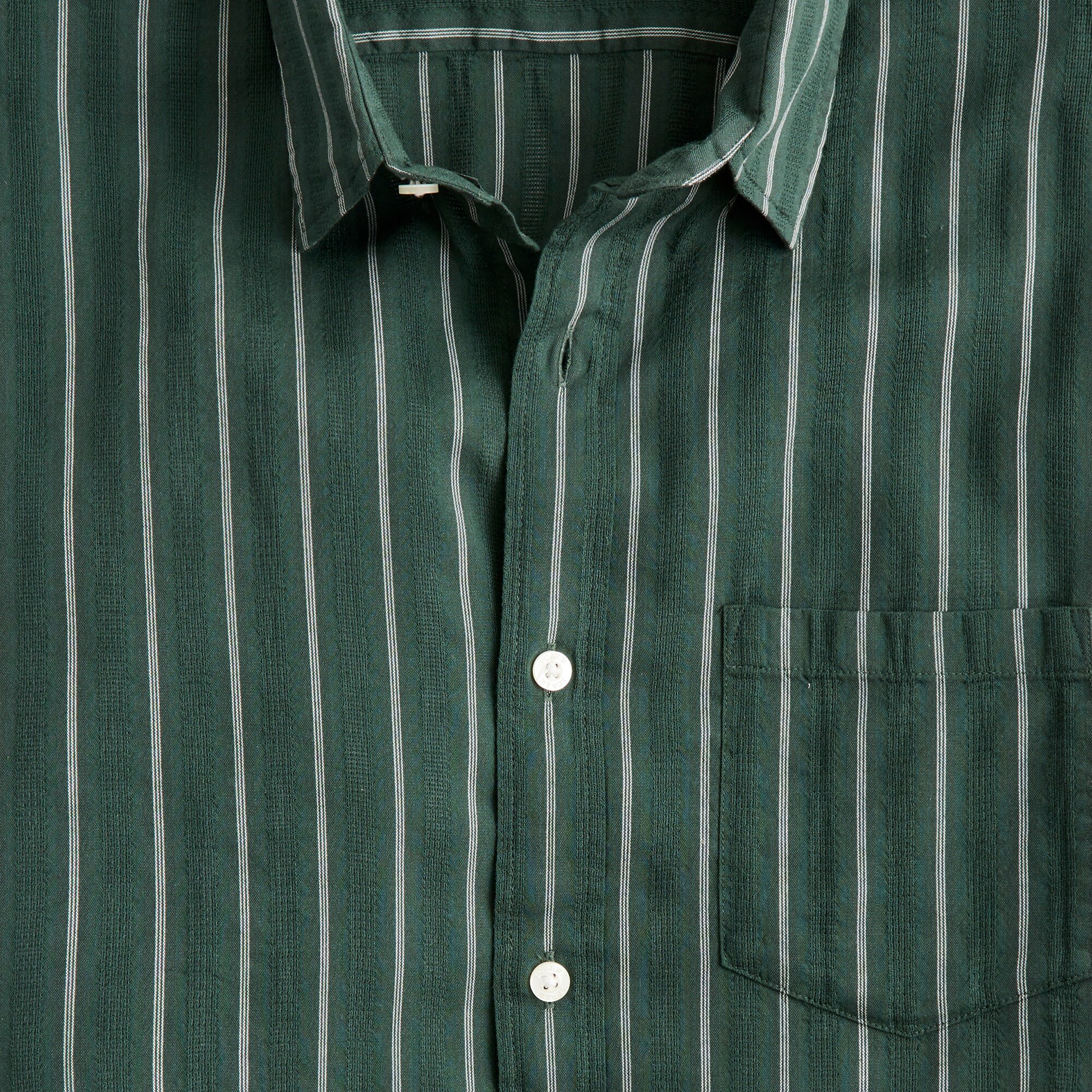 Short-sleeve striped dobby shirt