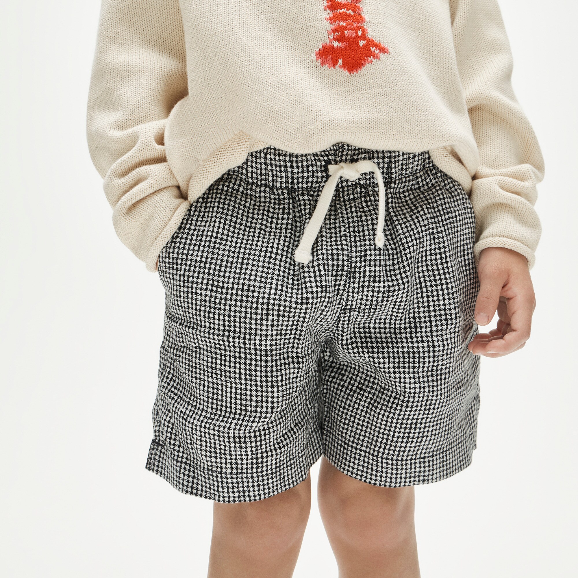 Kids' Linen-blend Pull-on Short In Gingham For Boys | J.Crew