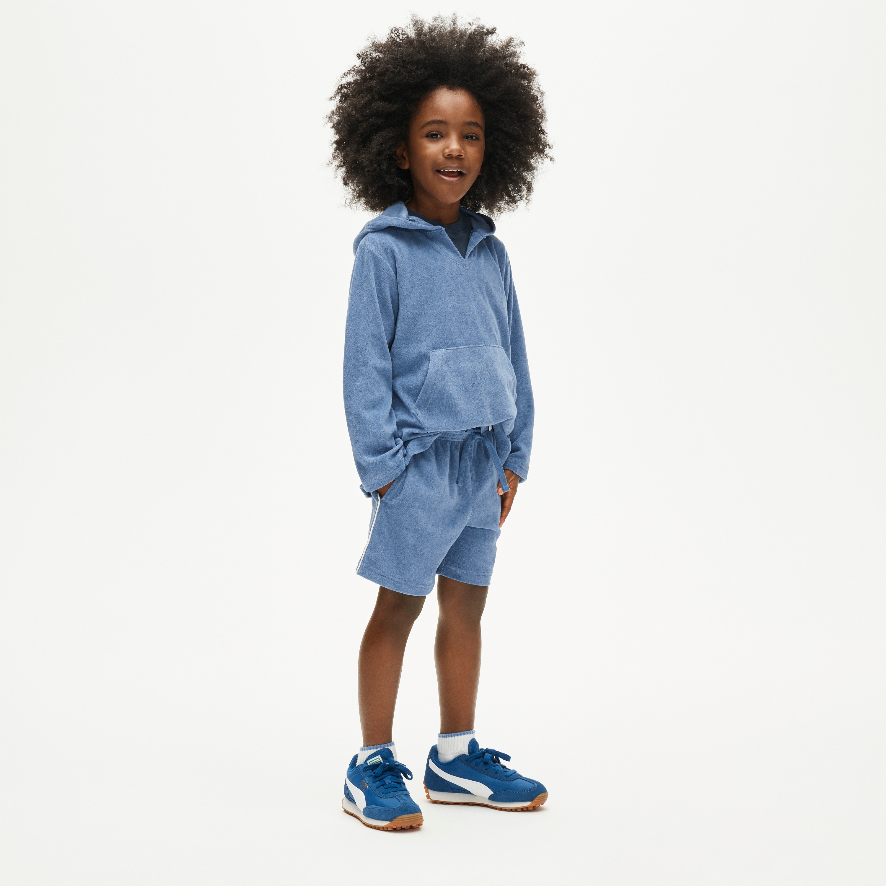 Kids' tipped short in towel terry