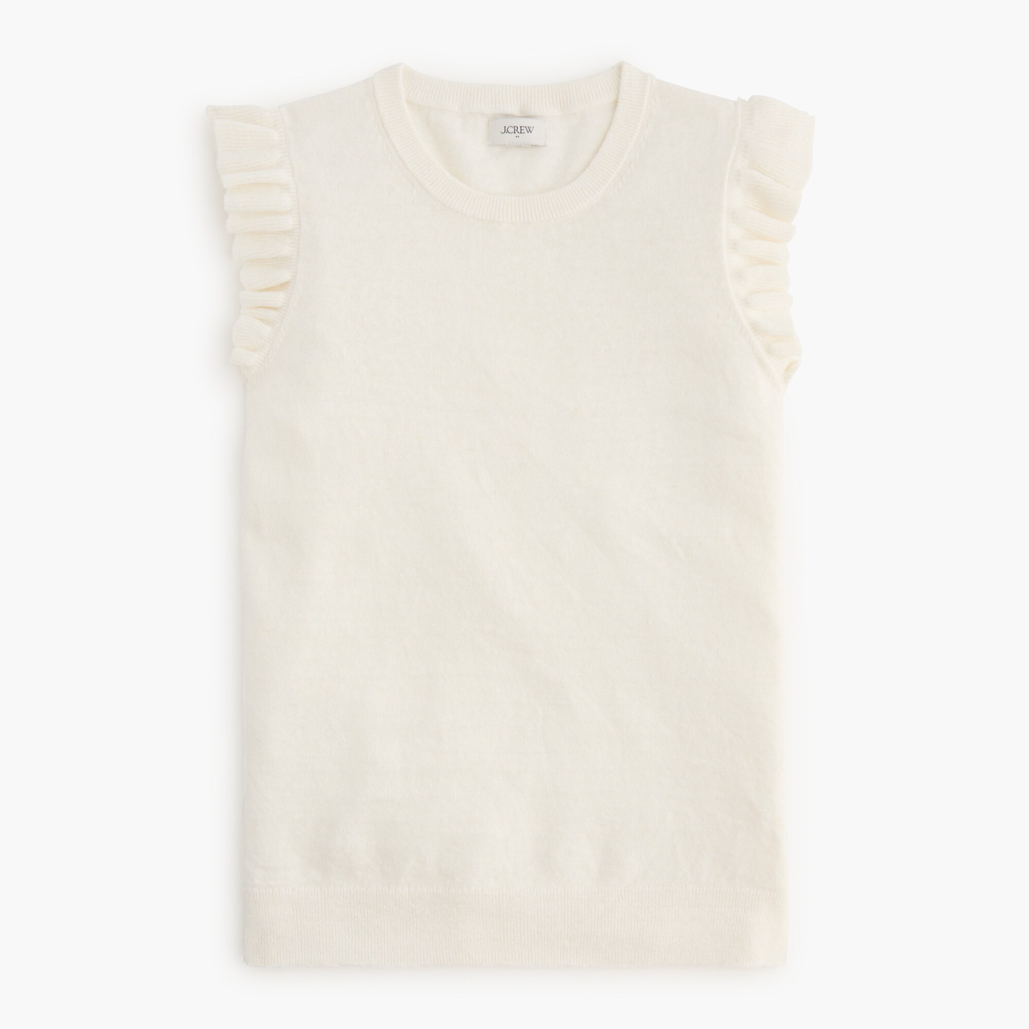 Ruffle-sleeve sweater shell