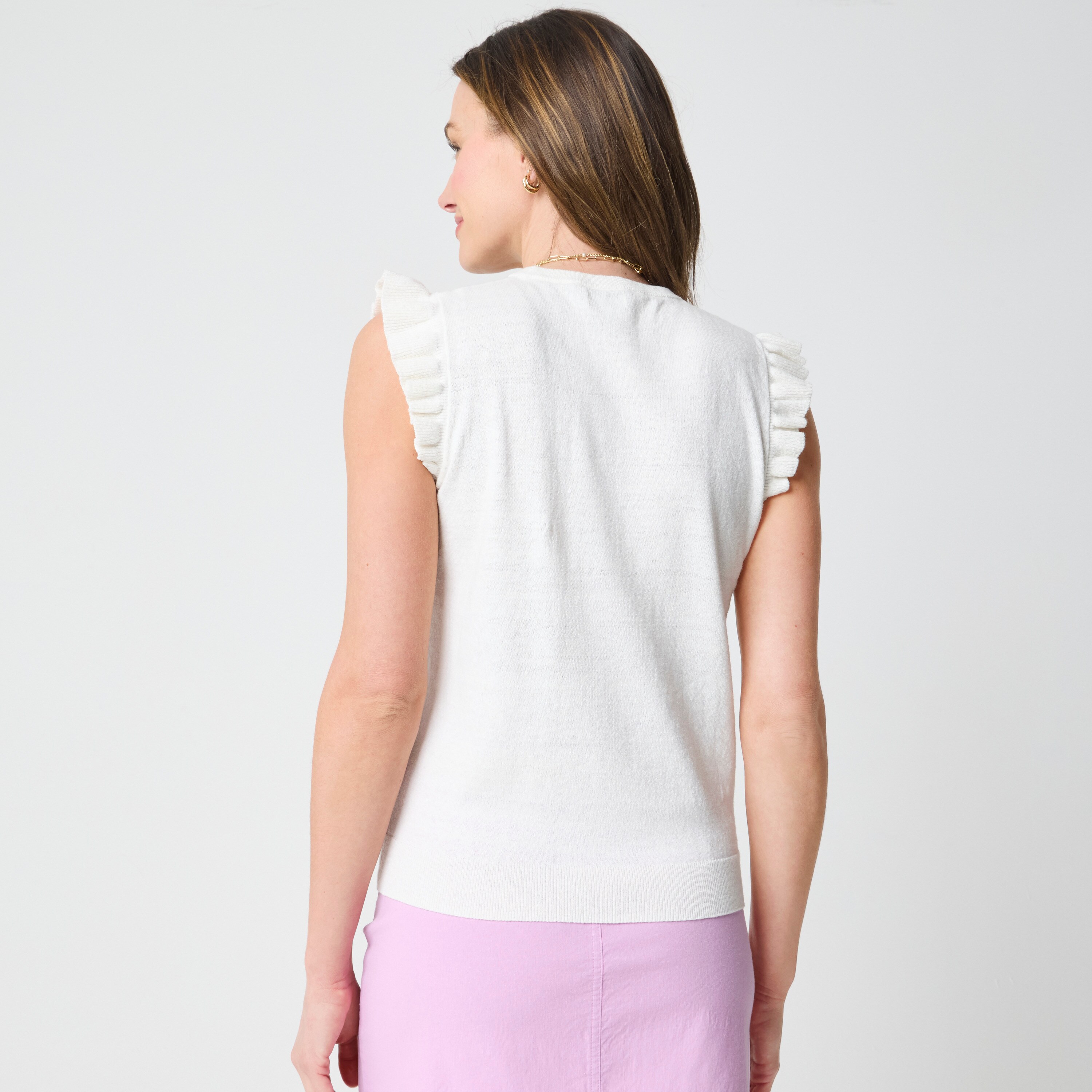 Ruffle-sleeve sweater shell - image 5