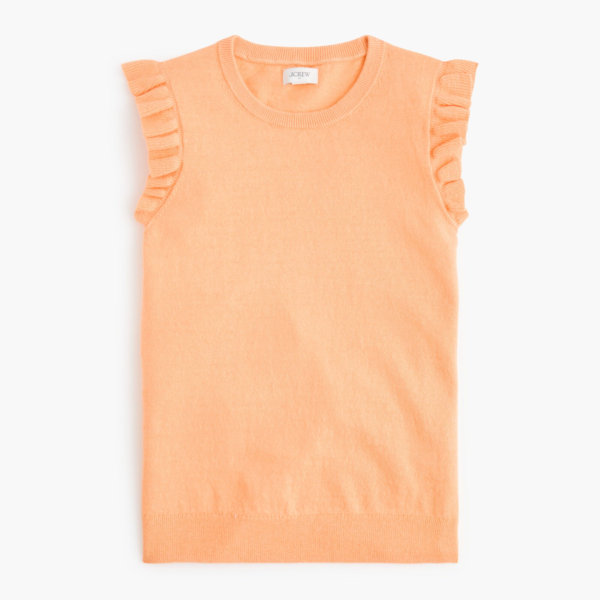 Ruffle-sleeve sweater shell