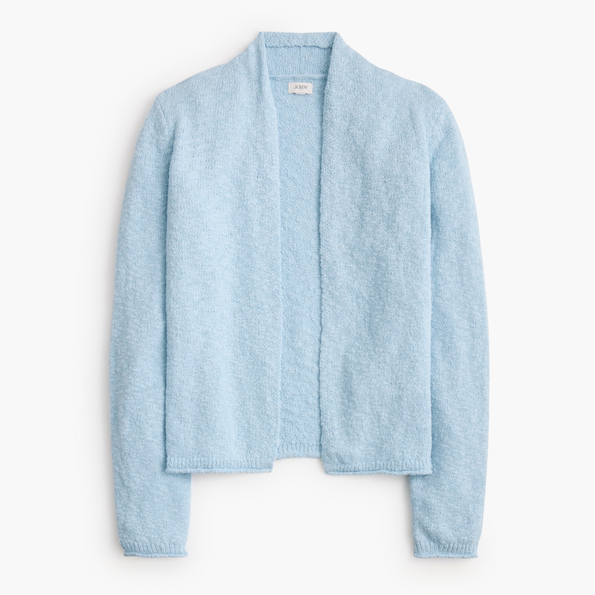 Slub open cardigan sweater