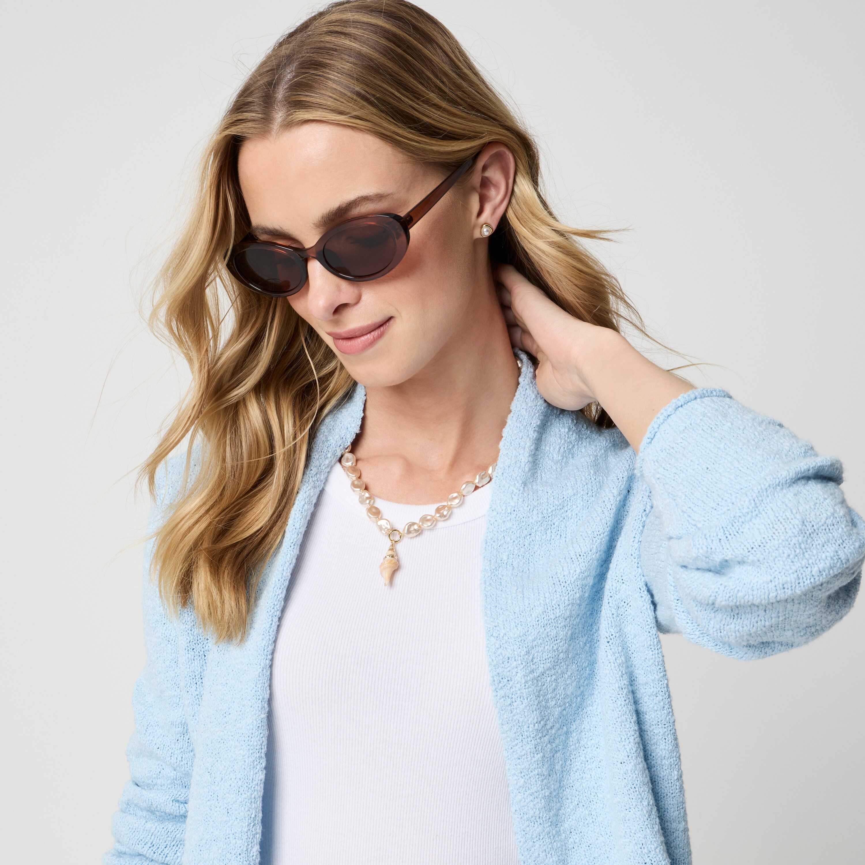 Slub open cardigan sweater