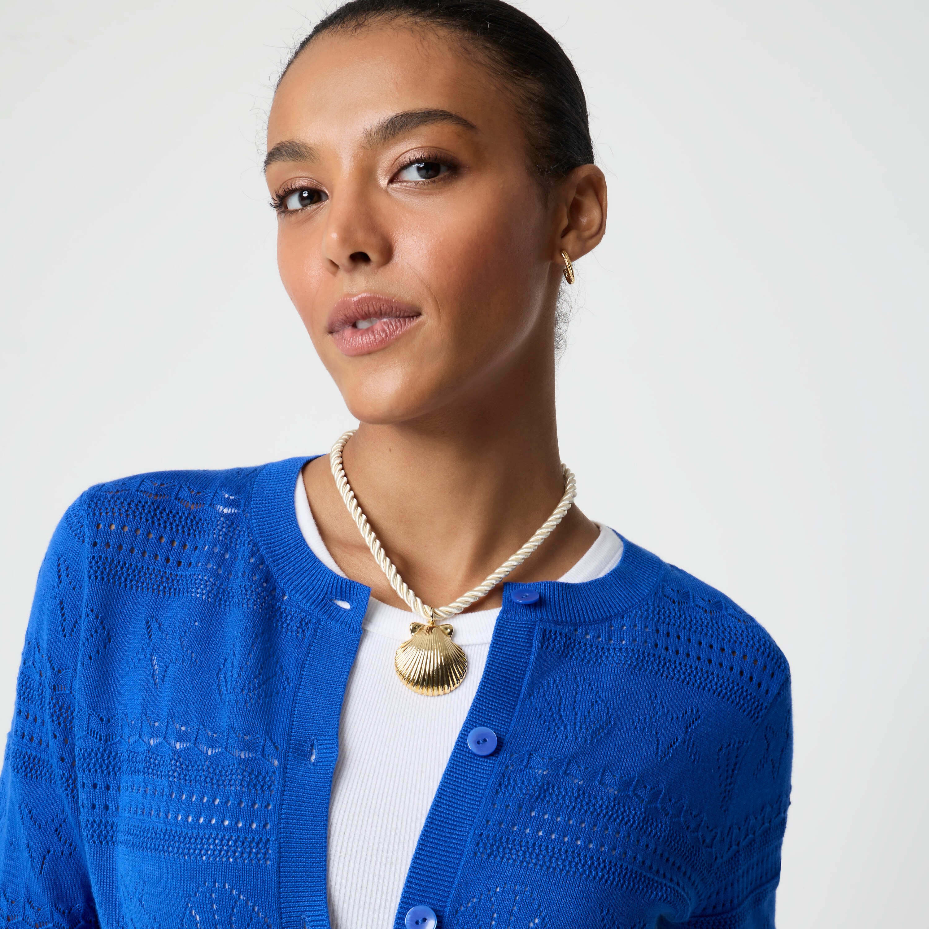 Seashell Pointelle Cardigan Sweater For Women | Factory