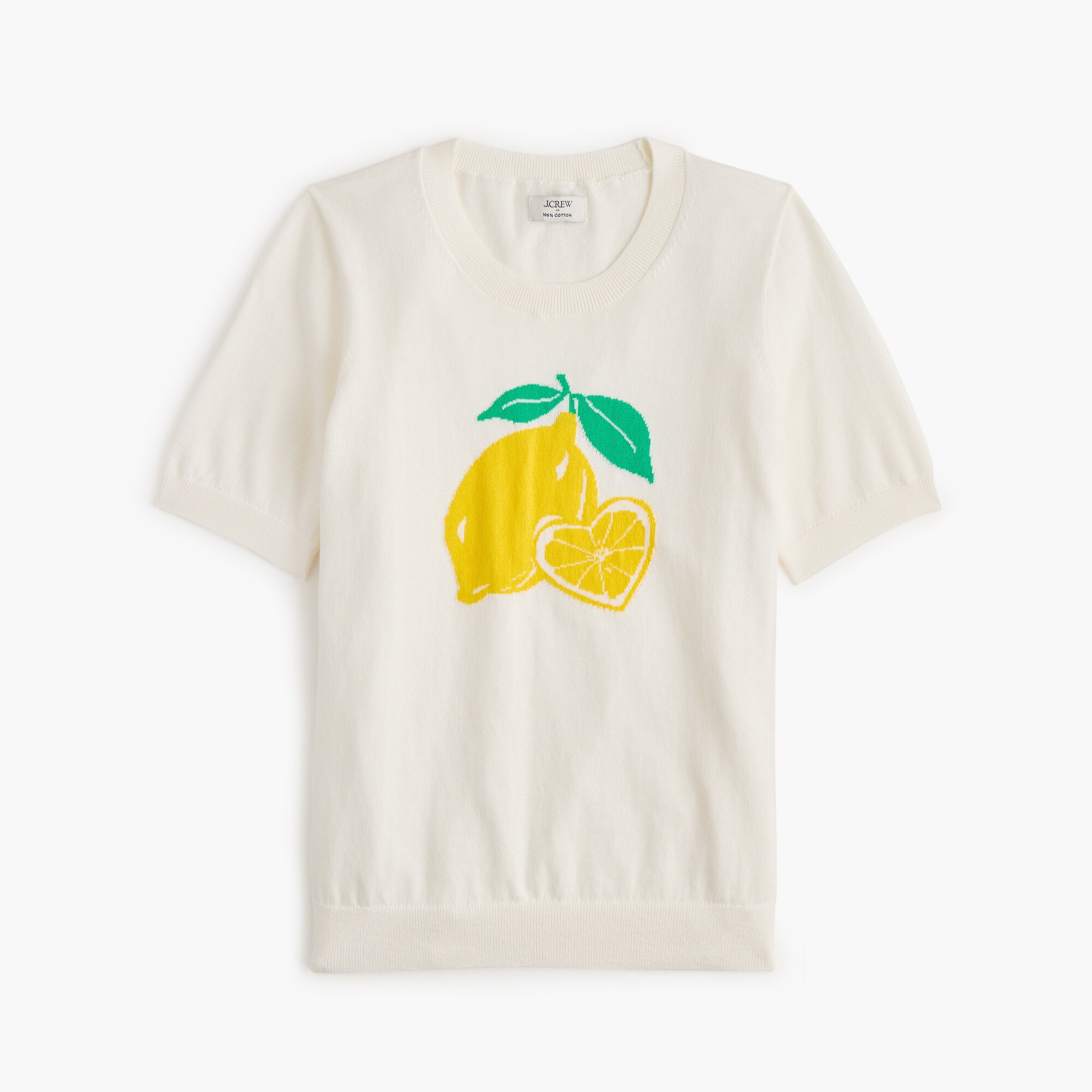 Short-sleeve Lemon Crewneck Sweater For Women | Factory