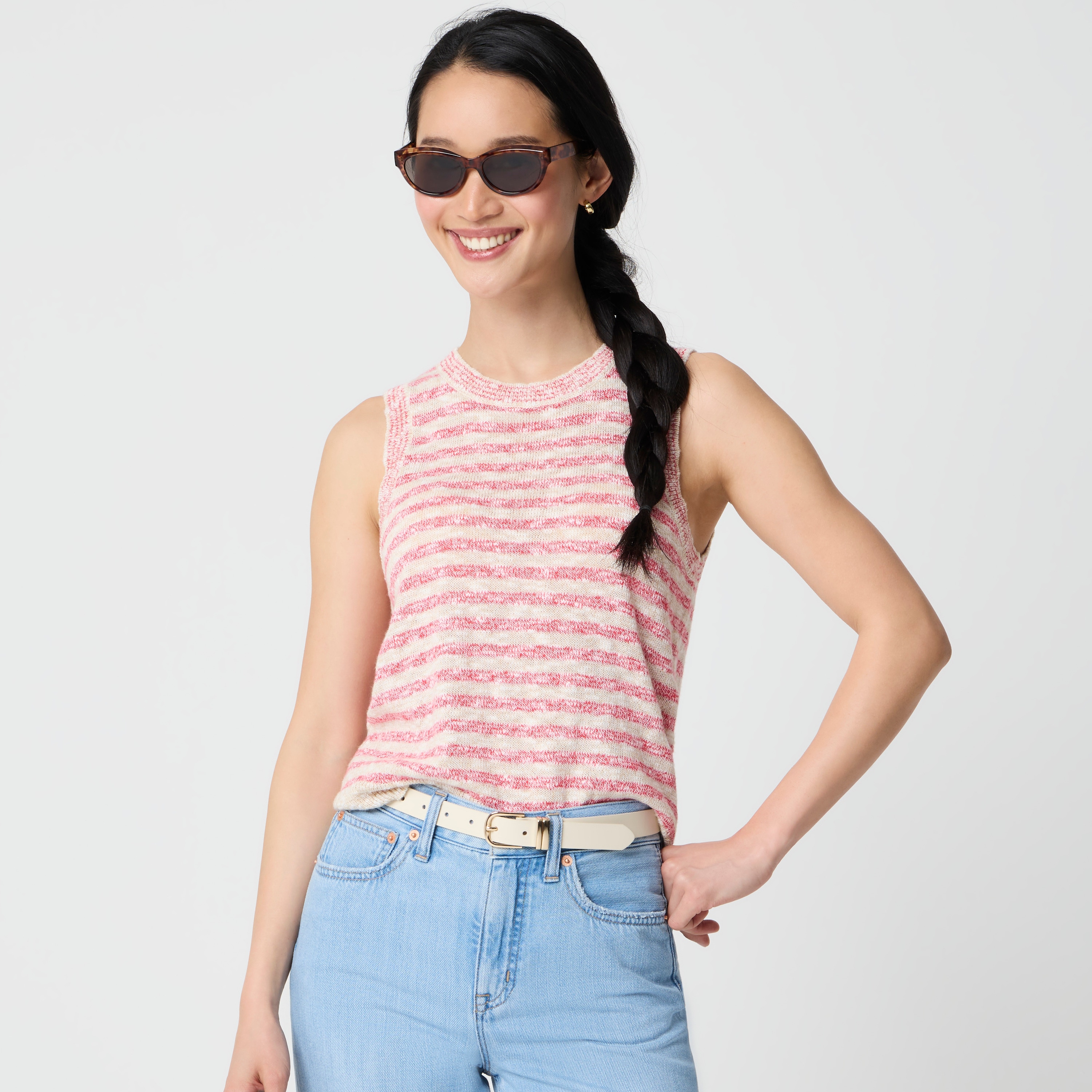 Striped beach sweater-tank