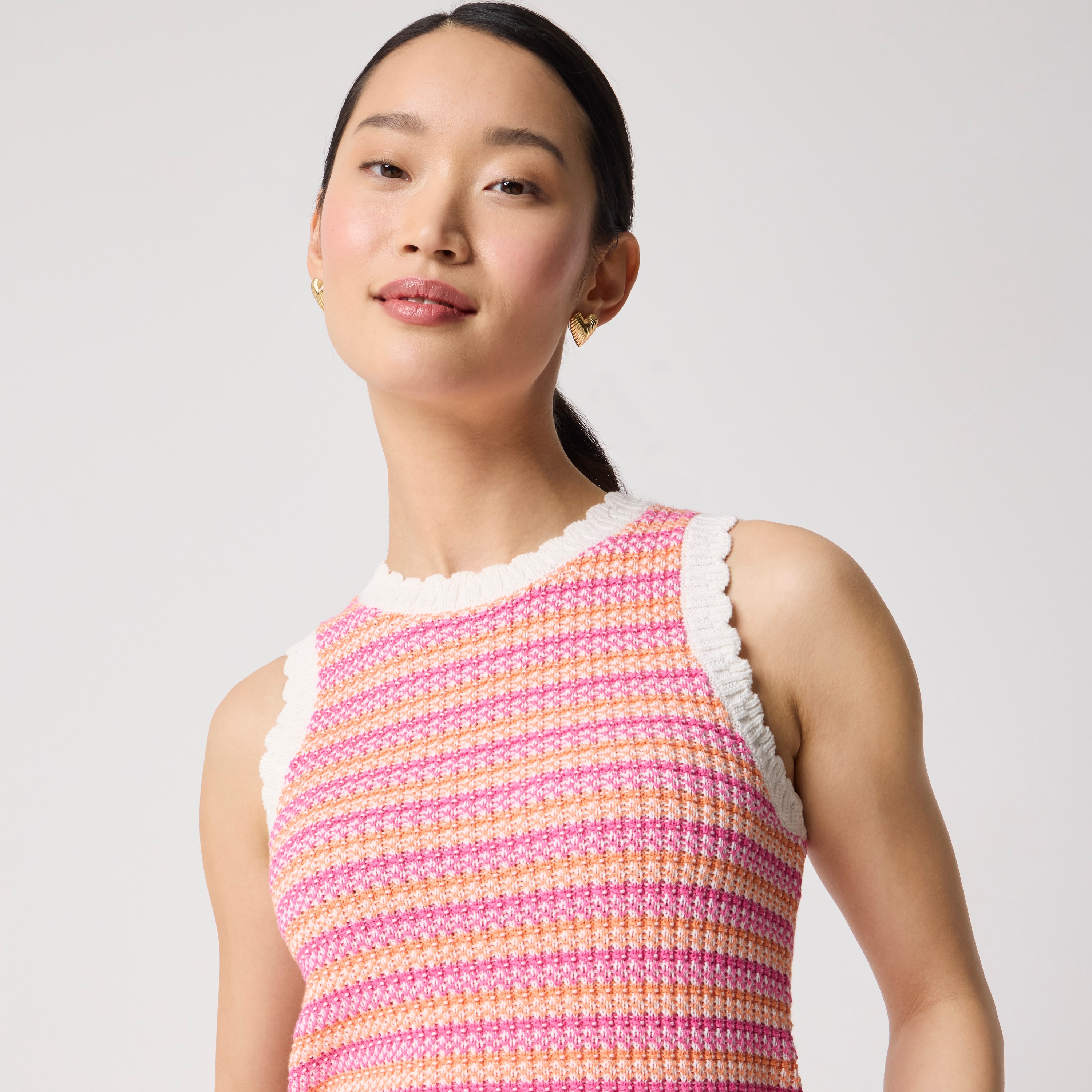 Textured-stitch Striped Tank Top For Women | Factory