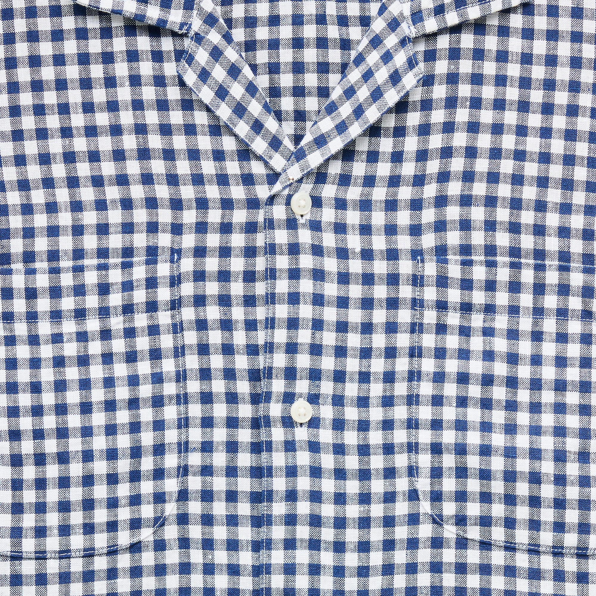 Short-sleeve Linen Camp-collar Shirt In Gingham For Men | J.Crew