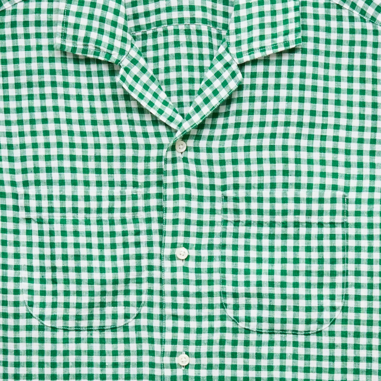 Short-sleeve Linen Camp-collar Shirt In Gingham For Men | J.Crew