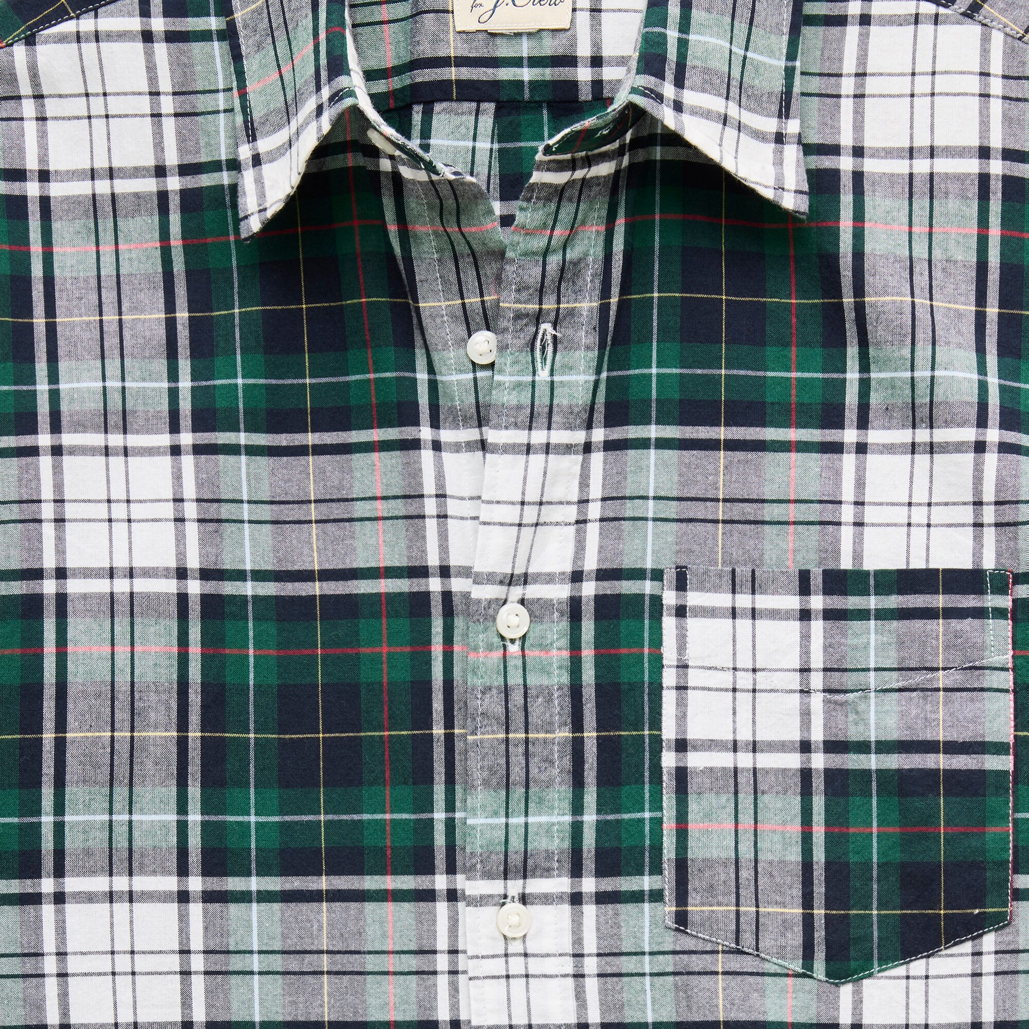 Short-sleeve shirt in Indian madras plaid
