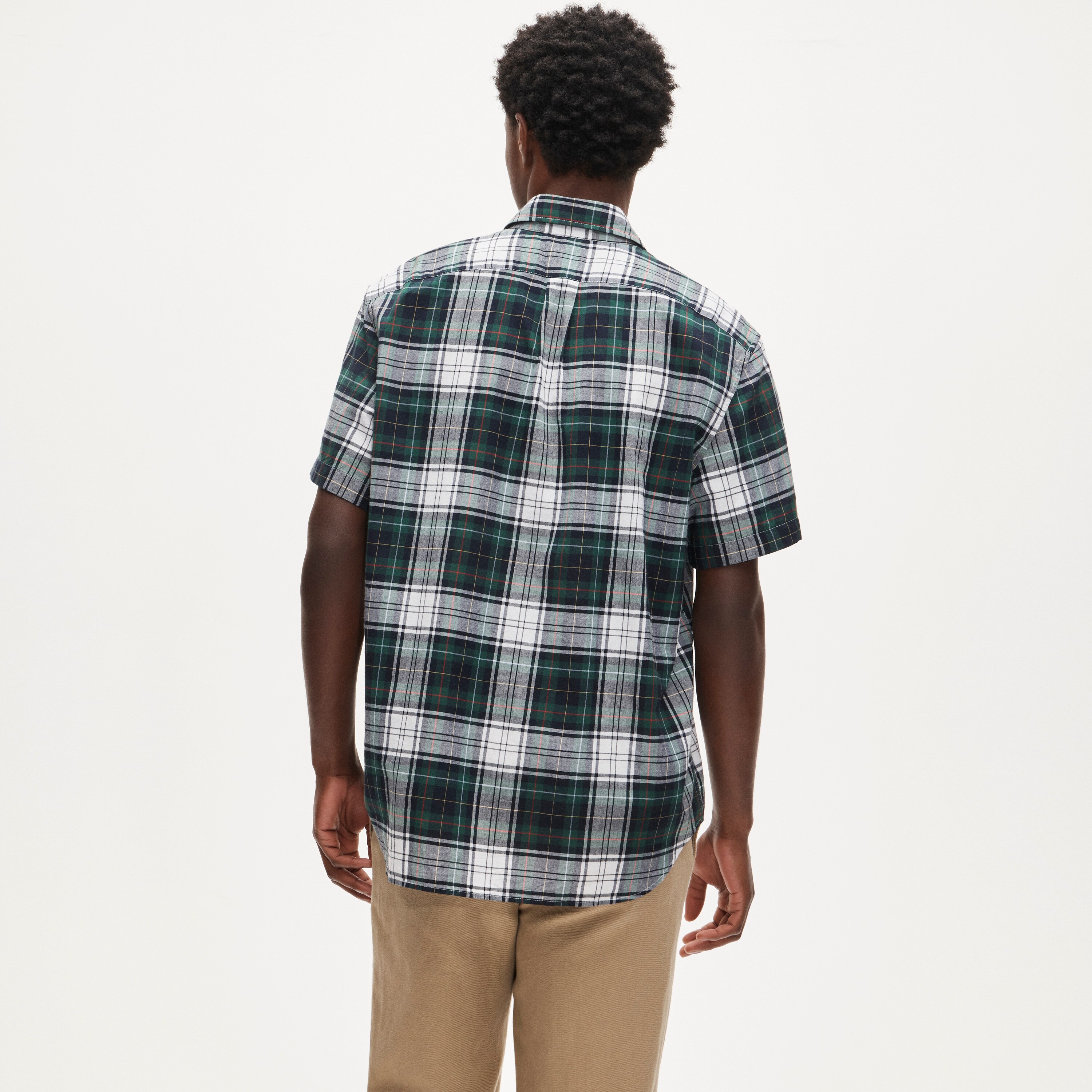 Short-sleeve shirt in Indian madras plaid