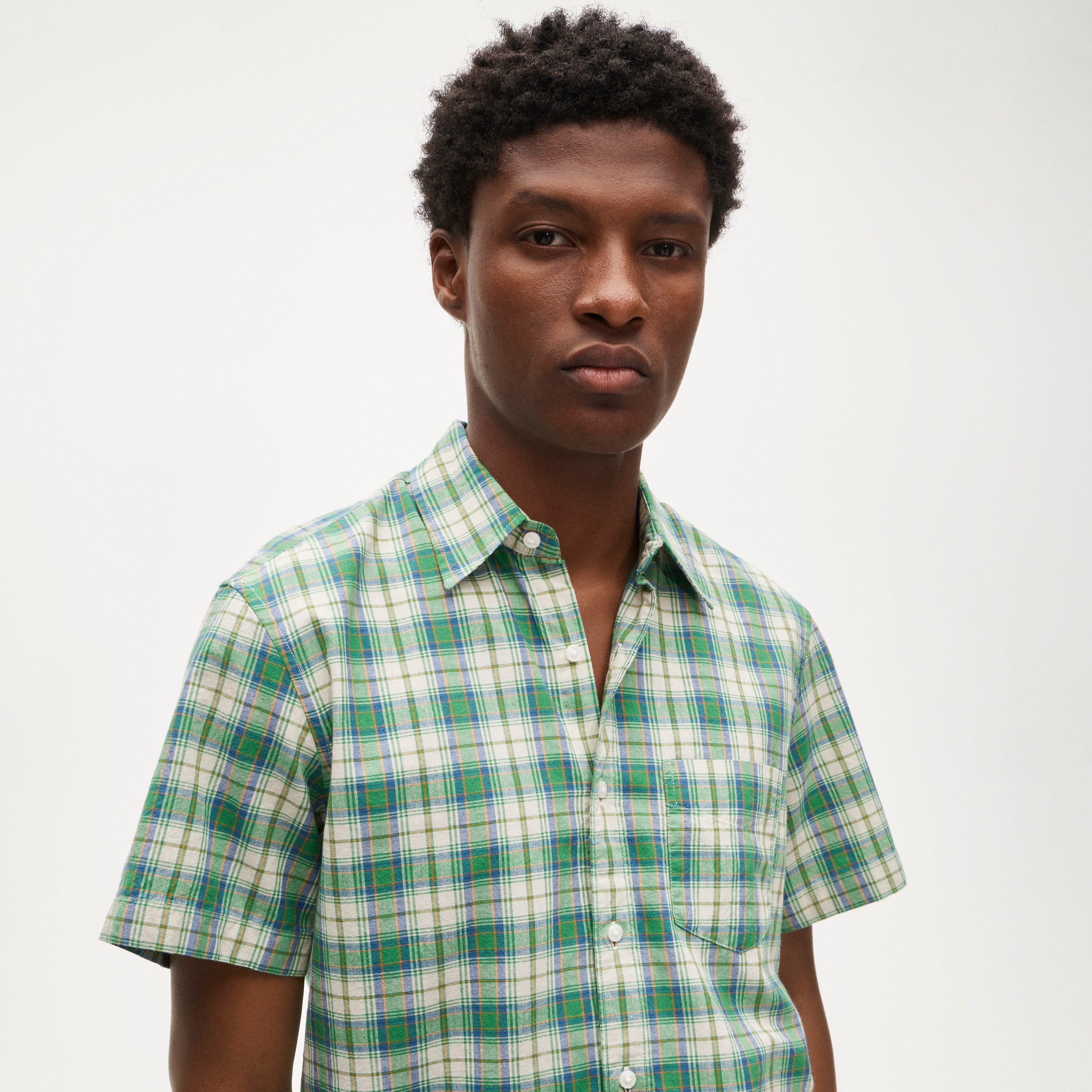 Short-sleeve shirt in Indian madras plaid - thumbnail 6