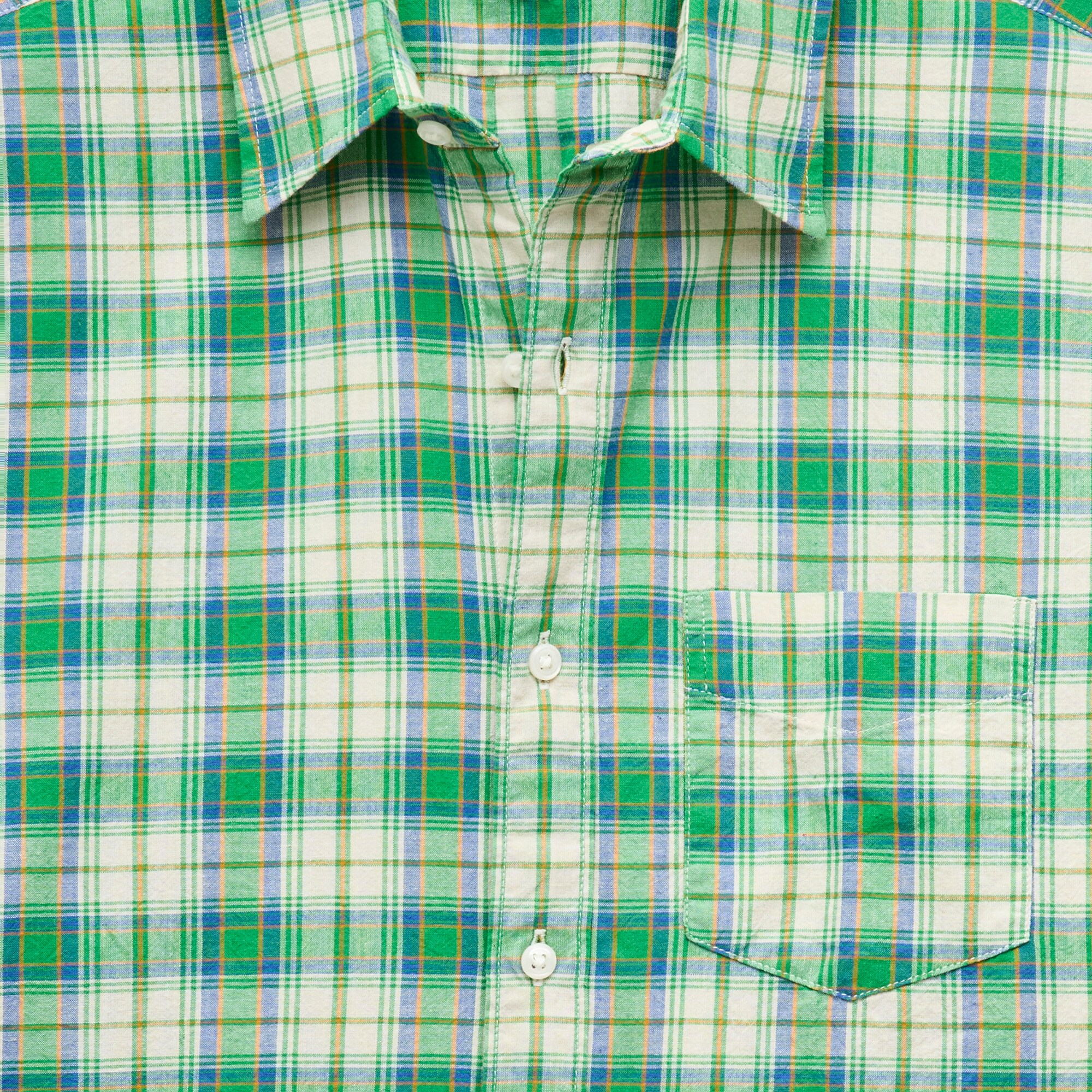 Short-sleeve shirt in Indian madras plaid