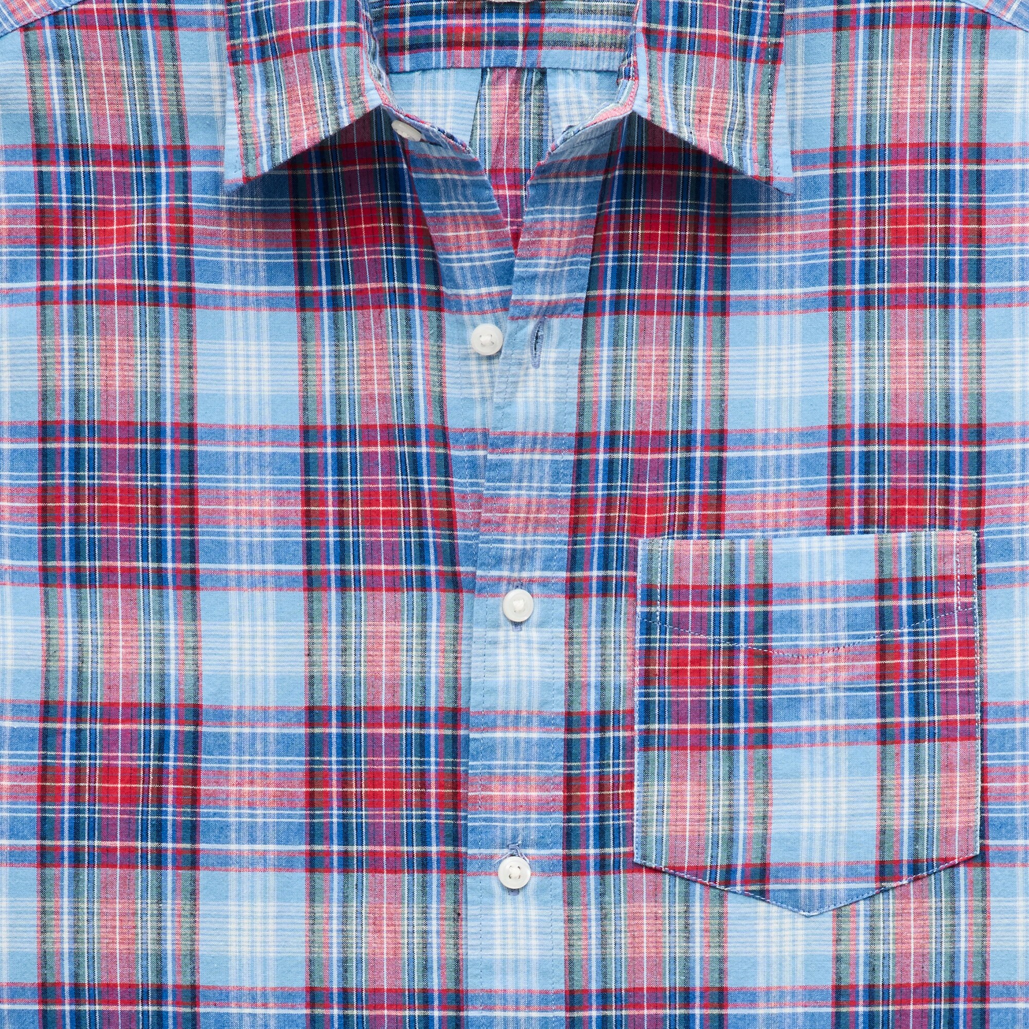 Short-sleeve shirt in Indian madras plaid