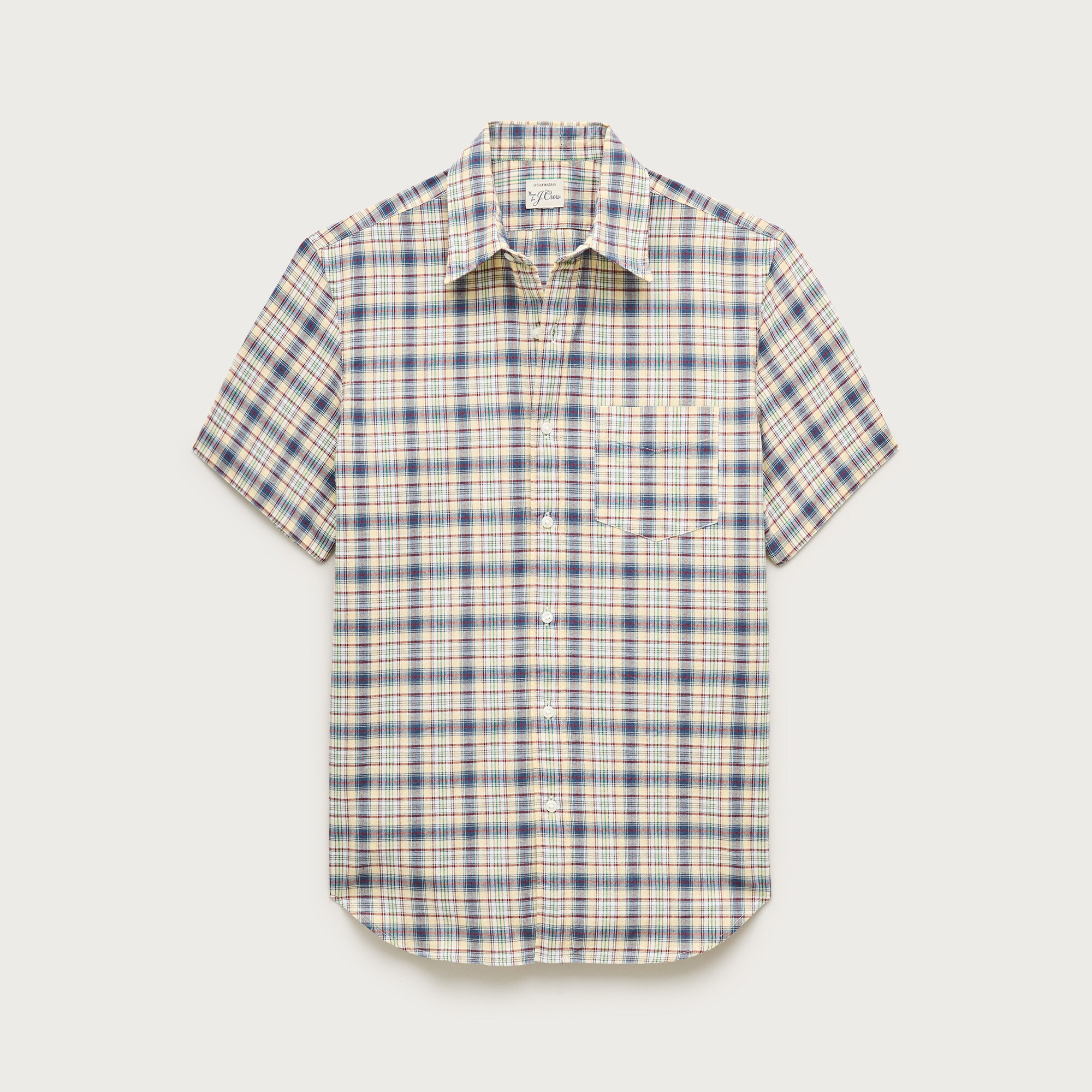 Short-sleeve shirt in Indian madras plaid